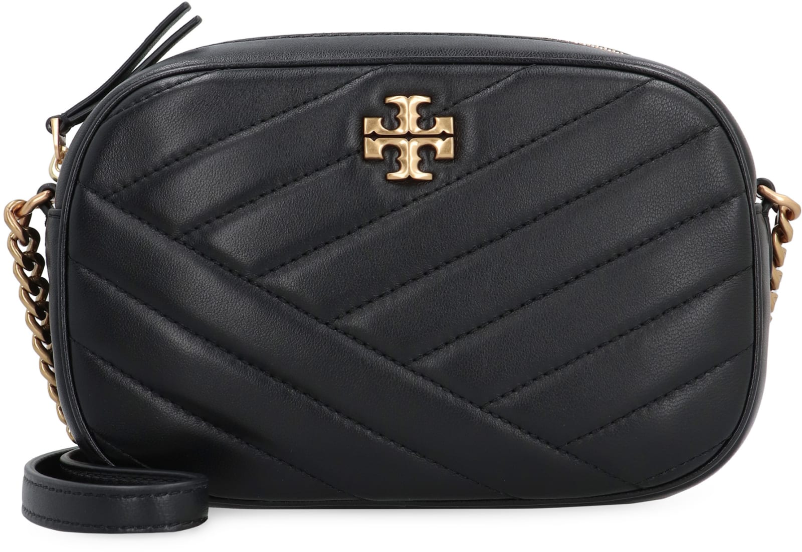 Shop Tory Burch Kira Leather Camera Bag In Nero