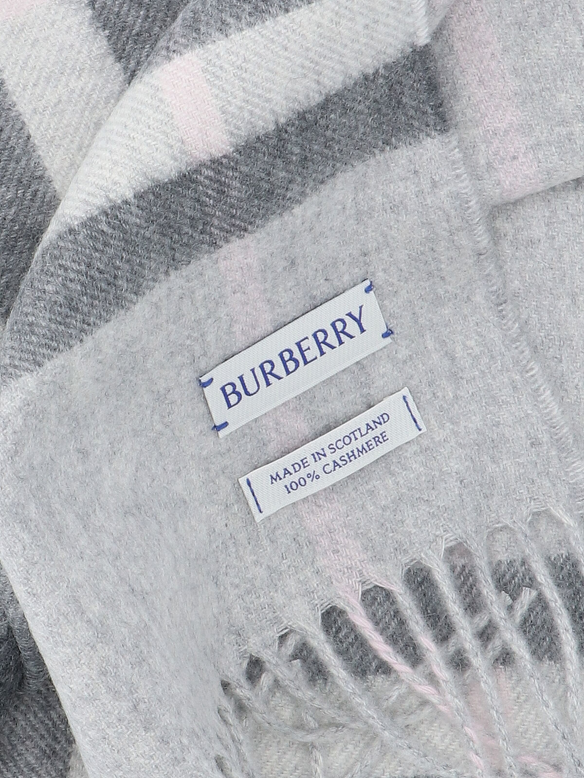 Burberry Check Scarf In Gray