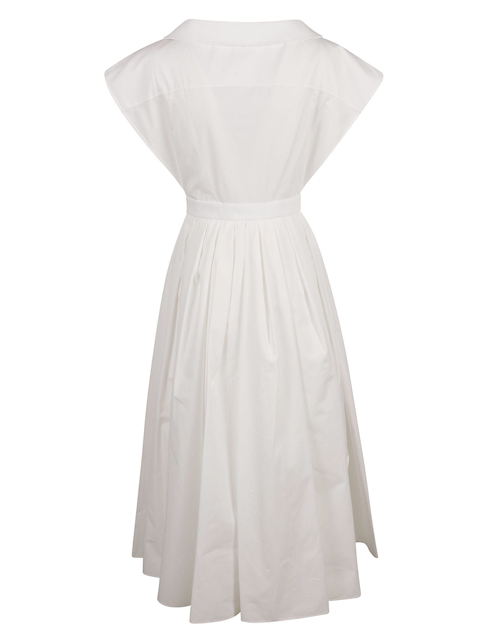 Shop Alexander Mcqueen Wide Neck Long Dress In Optical White