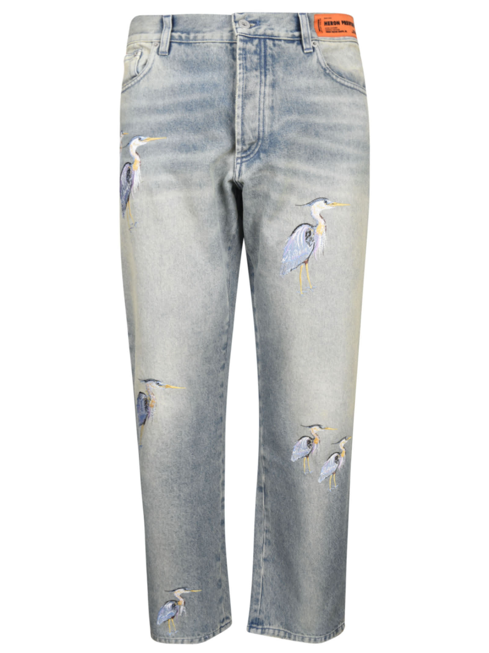 HERON PRESTON Embroidered Regular 5 Pockets Jeans