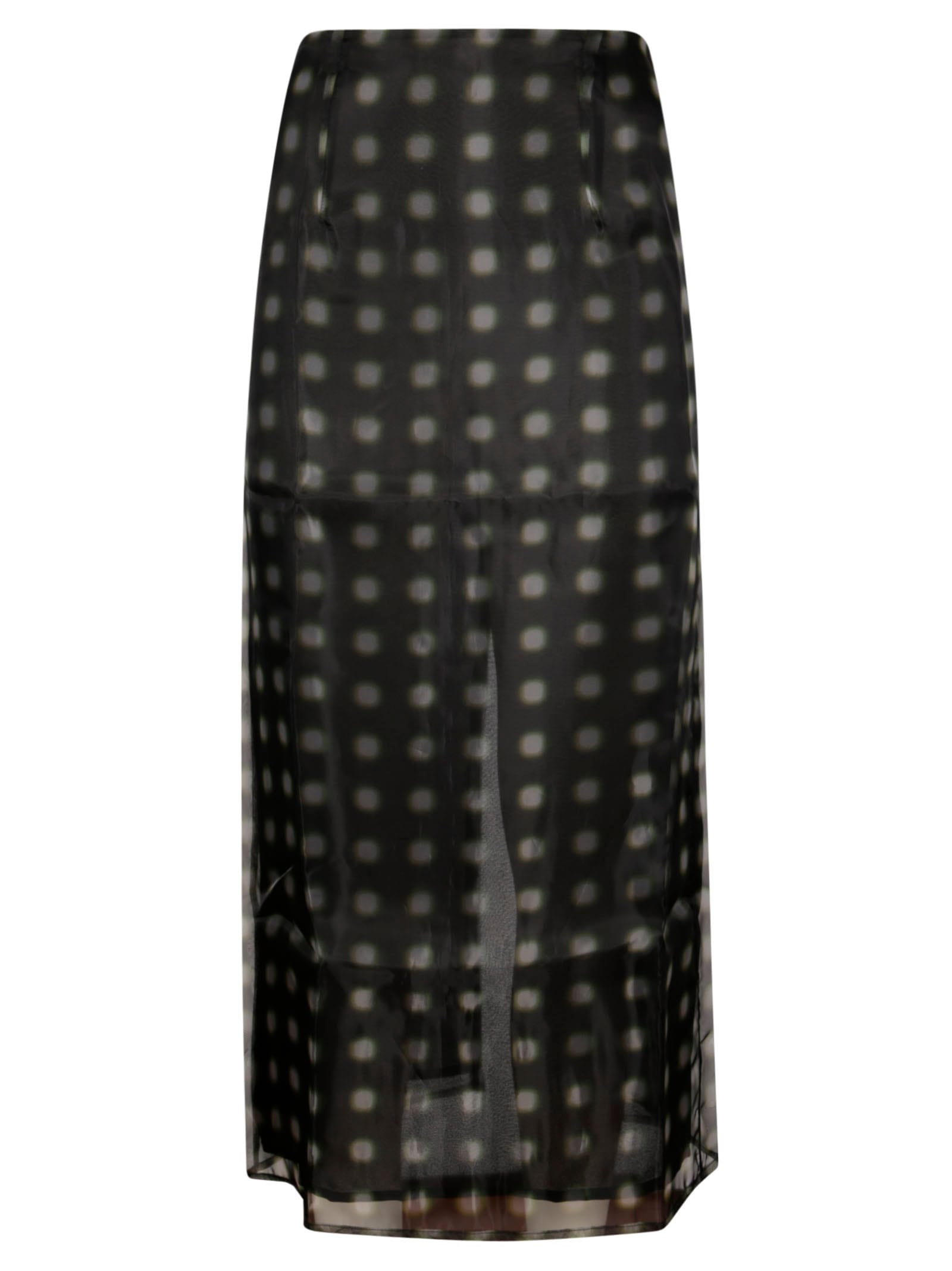 16arlington Semi-transparent Design Midi Skirt In Green