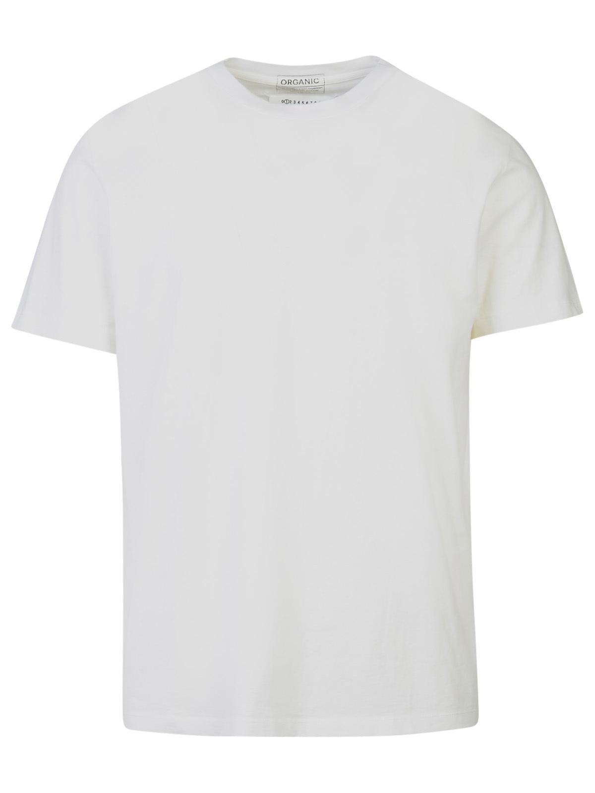 Shop Maison Margiela Set Of 3 White Cotton T-shirts