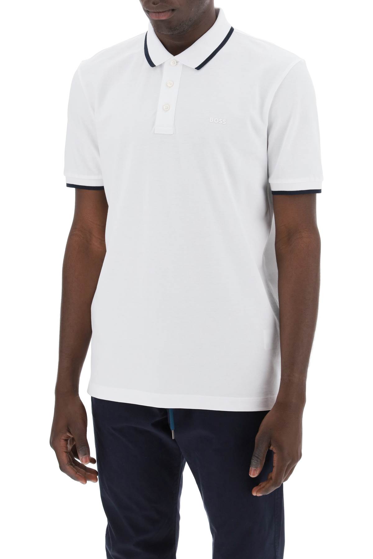 Hugo Boss Boss Parlay 190 Polo T Shirt White In Brown