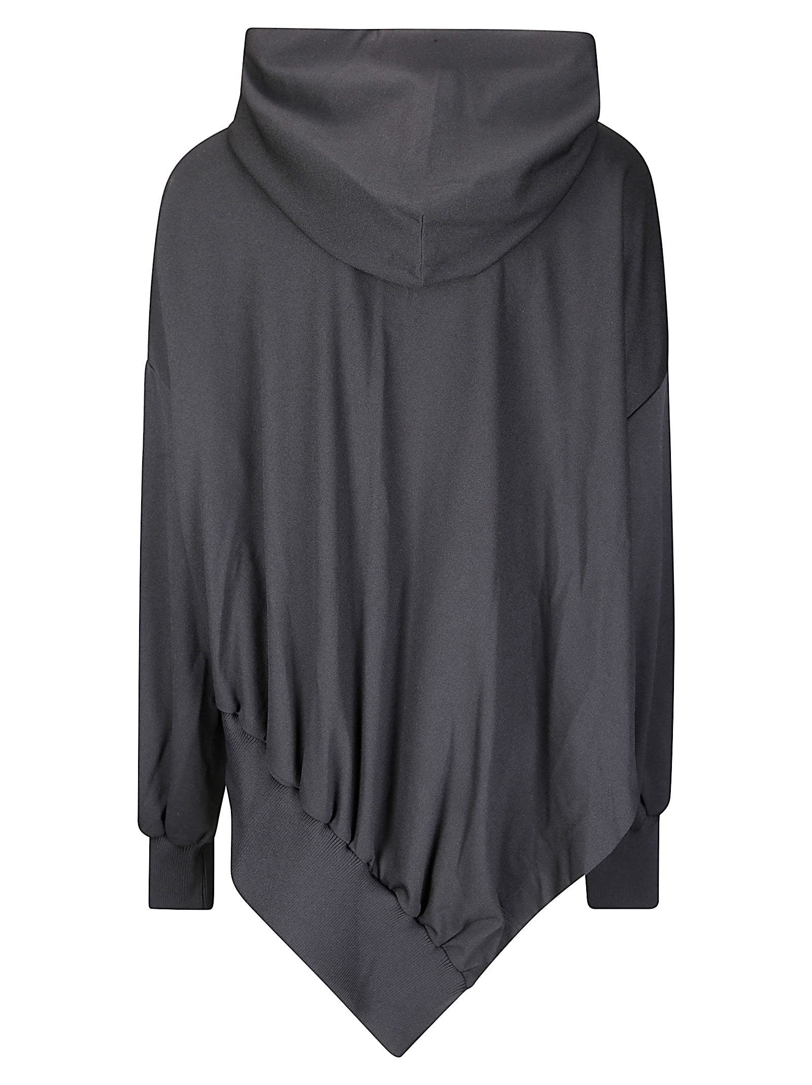 Yohji Yamamoto Unbalanced Zip-up Hoodie In Black