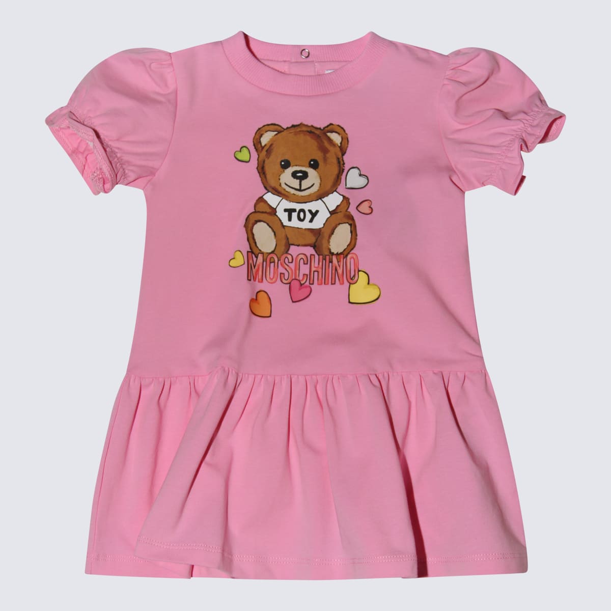 Moschino Babies' Pink Cotton Mini Dress In Rosa