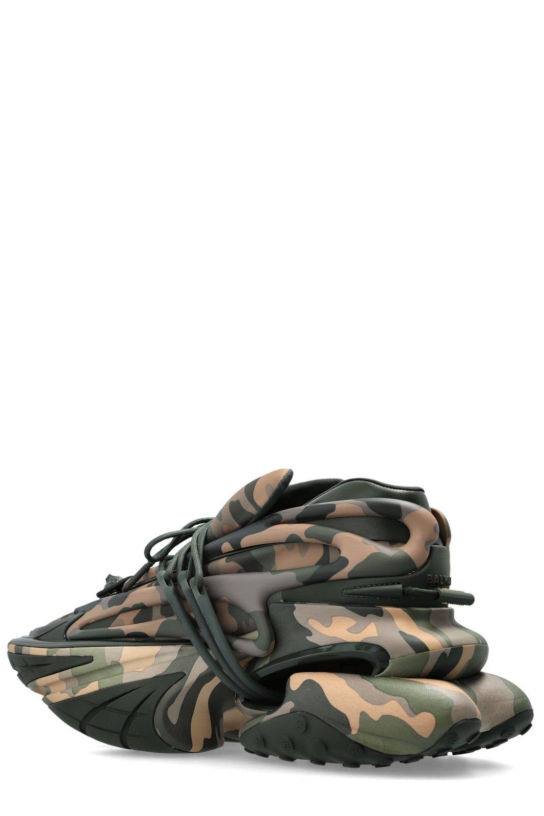 Balmain Unicorn Low Camouflage-print Trainers In Cachi