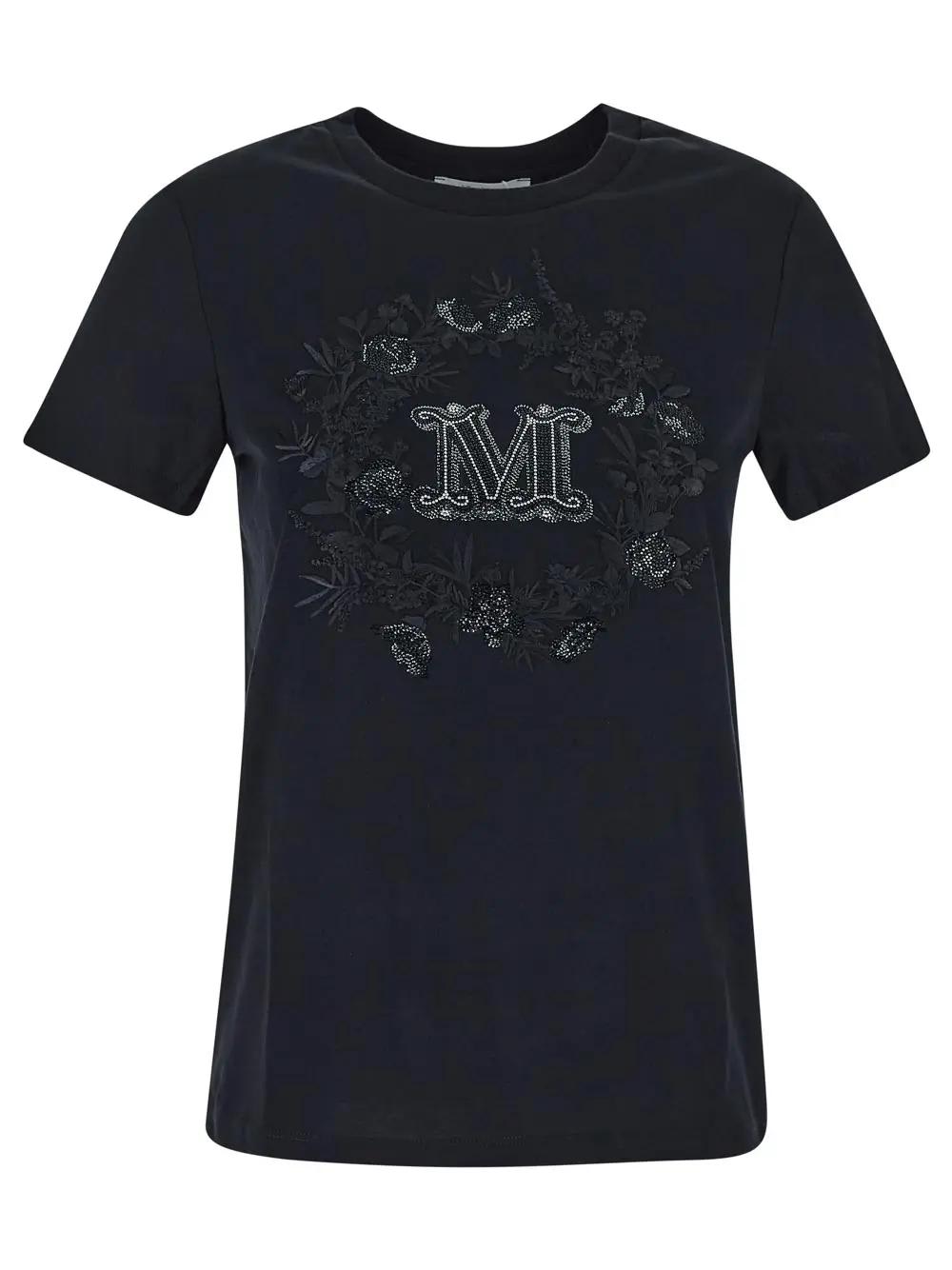 Shop Max Mara Logo T-shirt In Nero