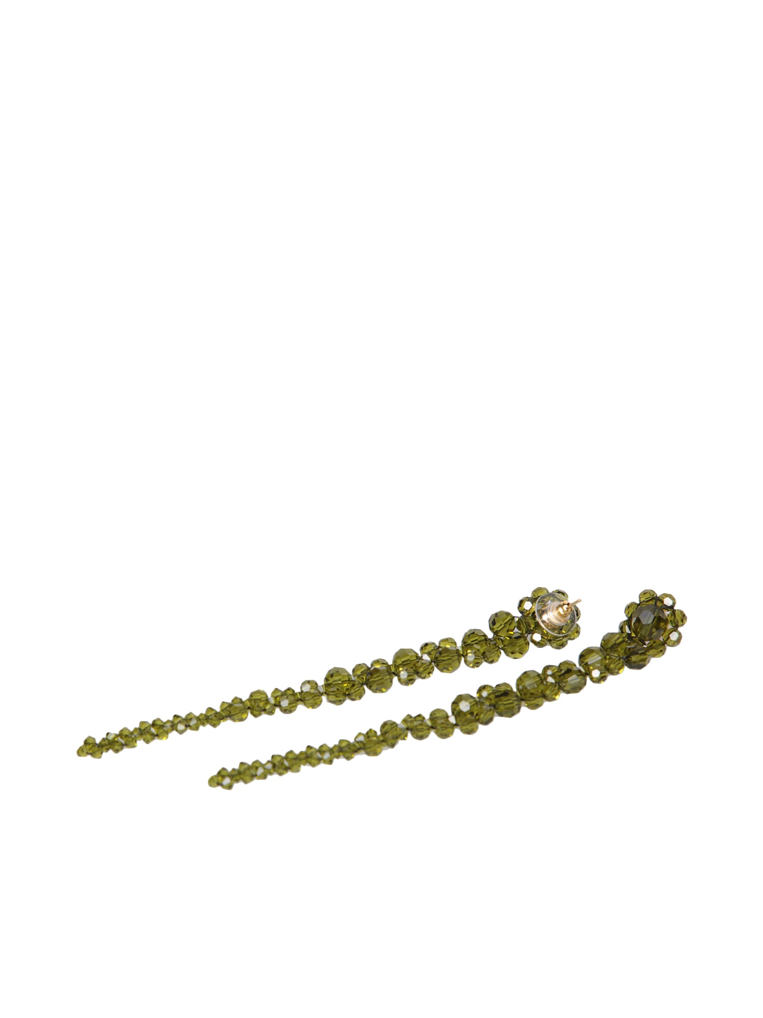 Shop Simone Rocha Drip Khaki Earrings In Green
