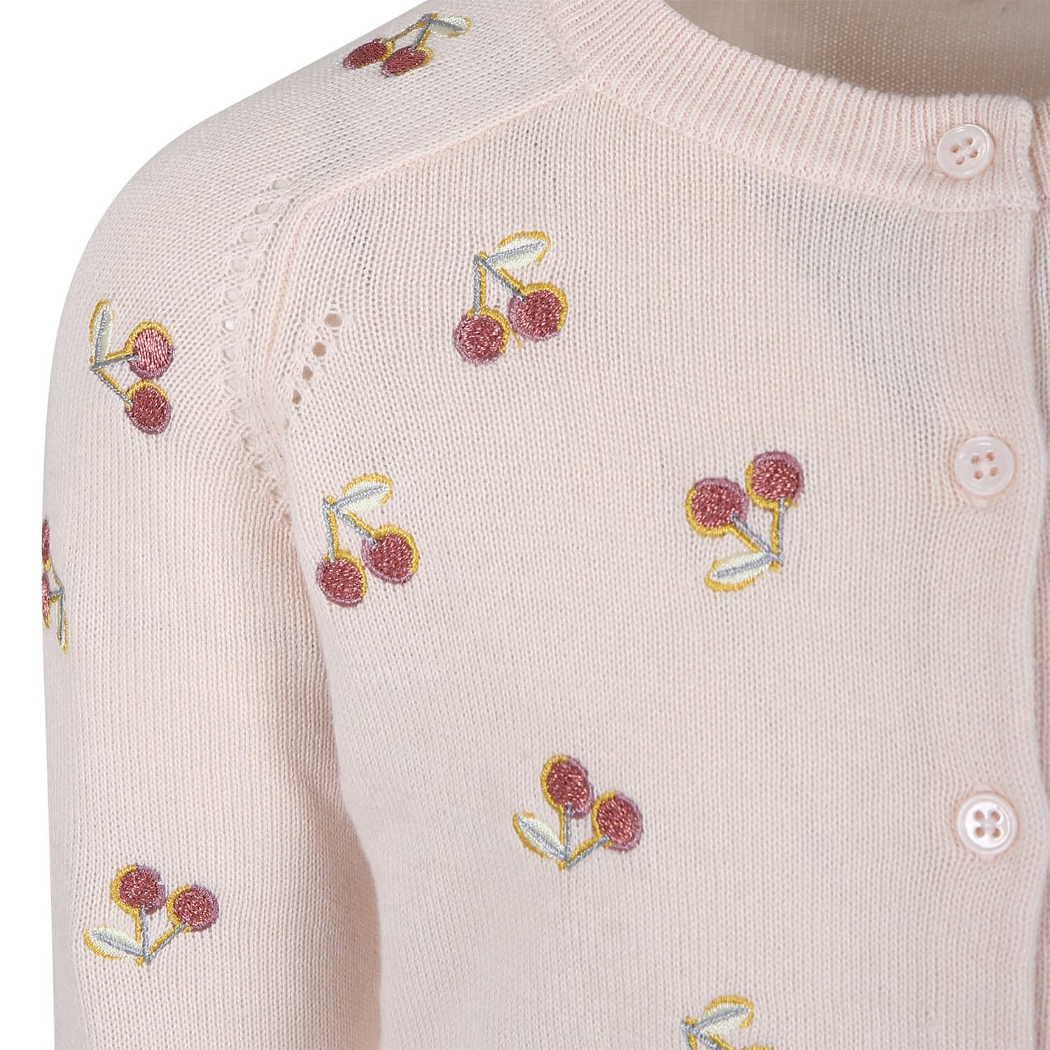 Shop Bonpoint Pink Cardigan For Girl With Cherries