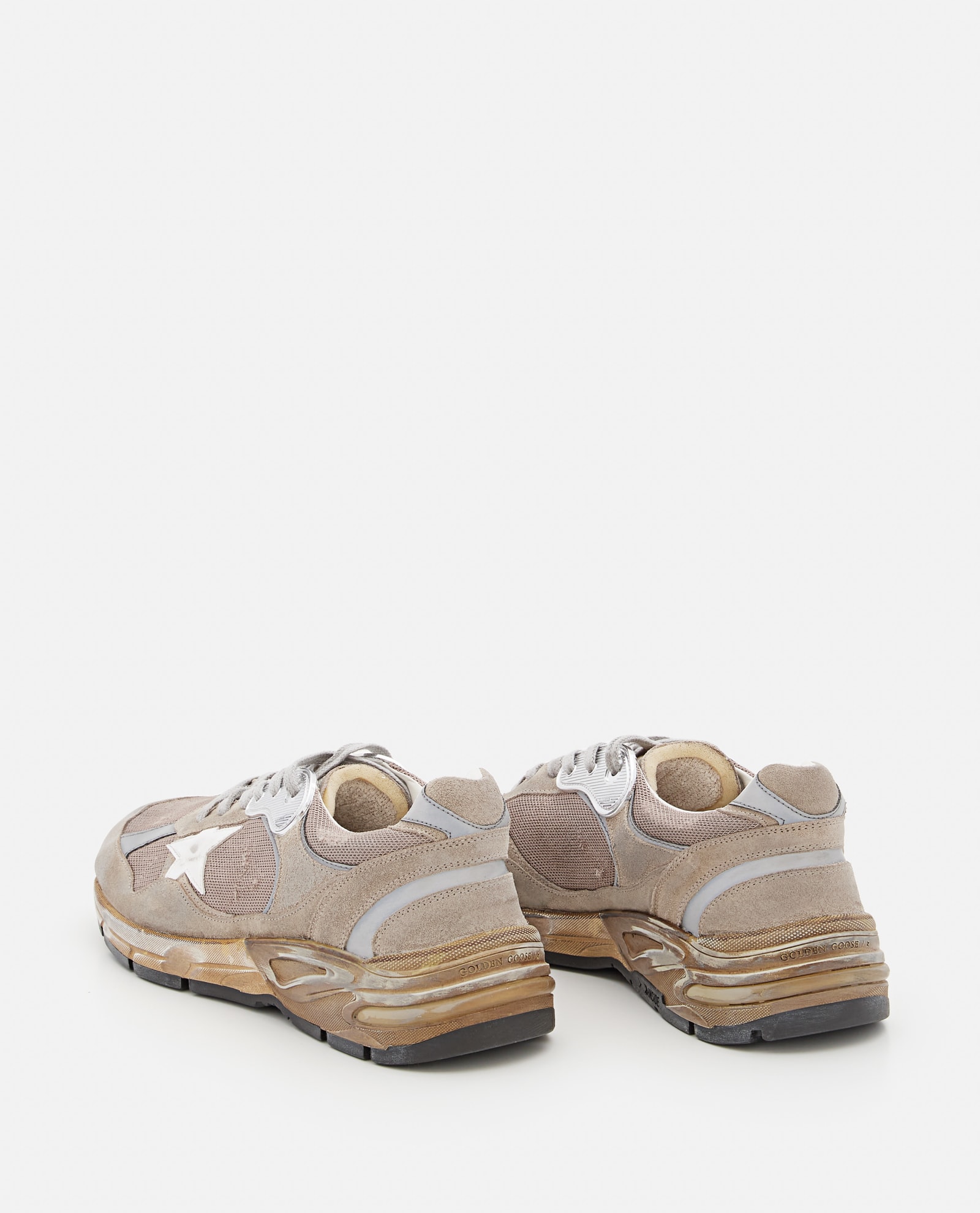 Shop Golden Goose Running Dad Sneakers In Beige