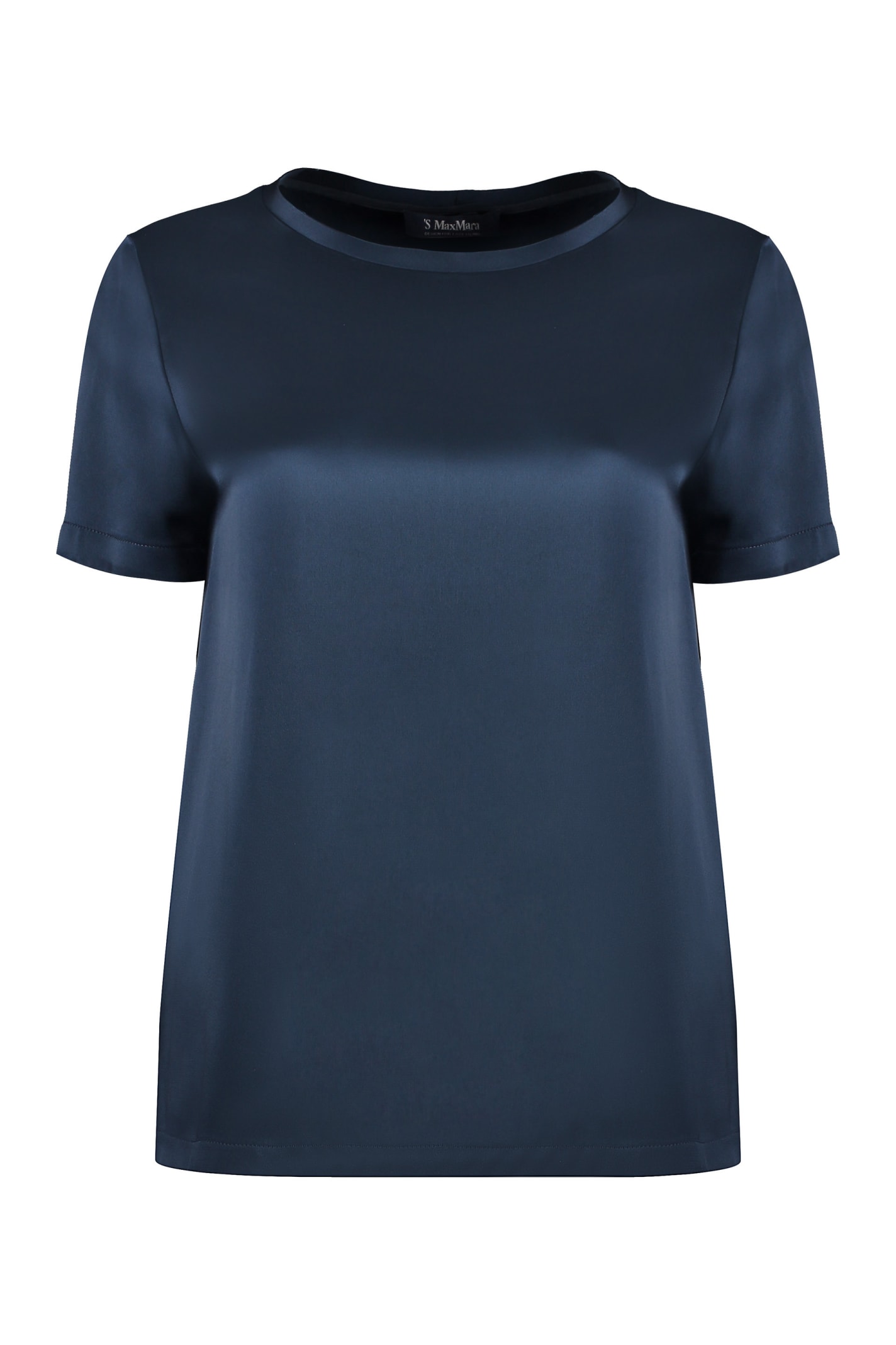 Shop 's Max Mara Rebecca Satin T-shirt In Blue