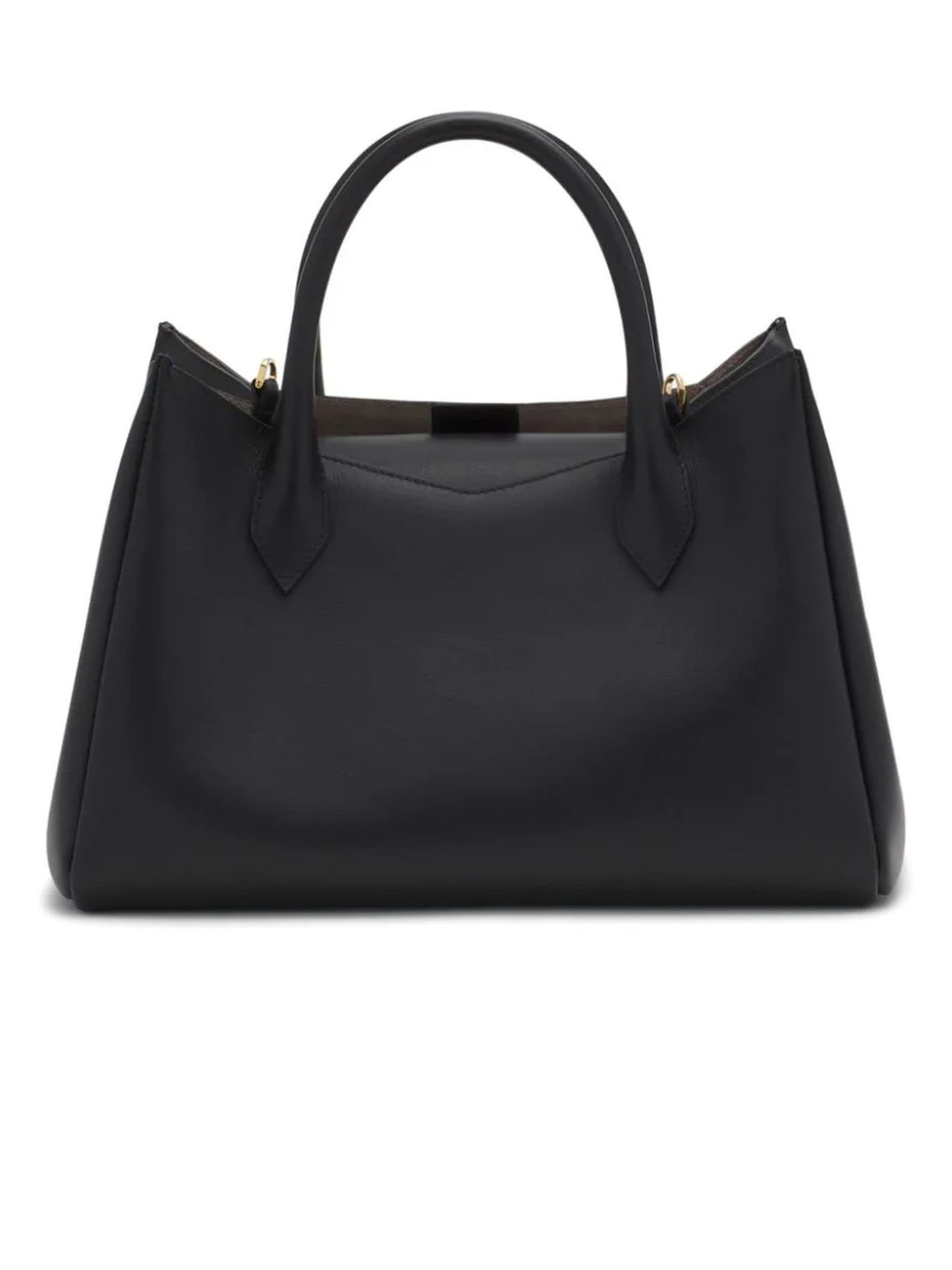 Shop Lanvin Black Calf Leather Tote Bag