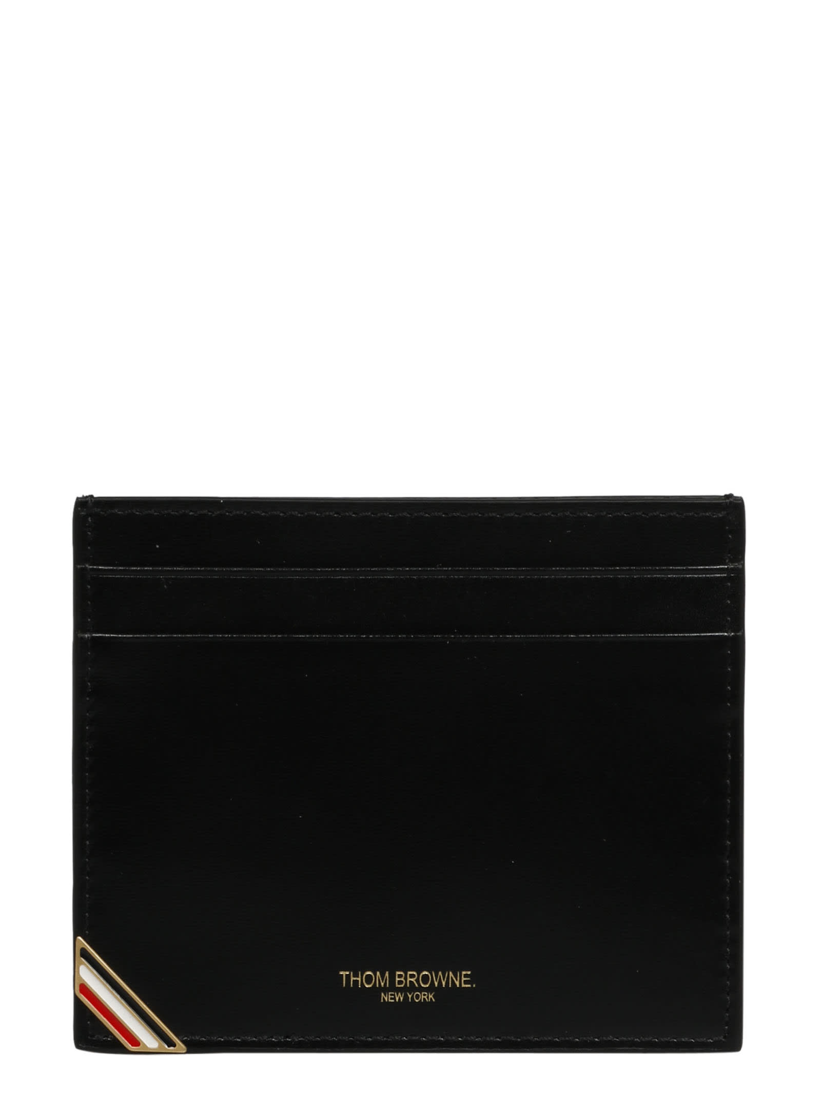 Thom Browne Double Sided Card Holder In Black
