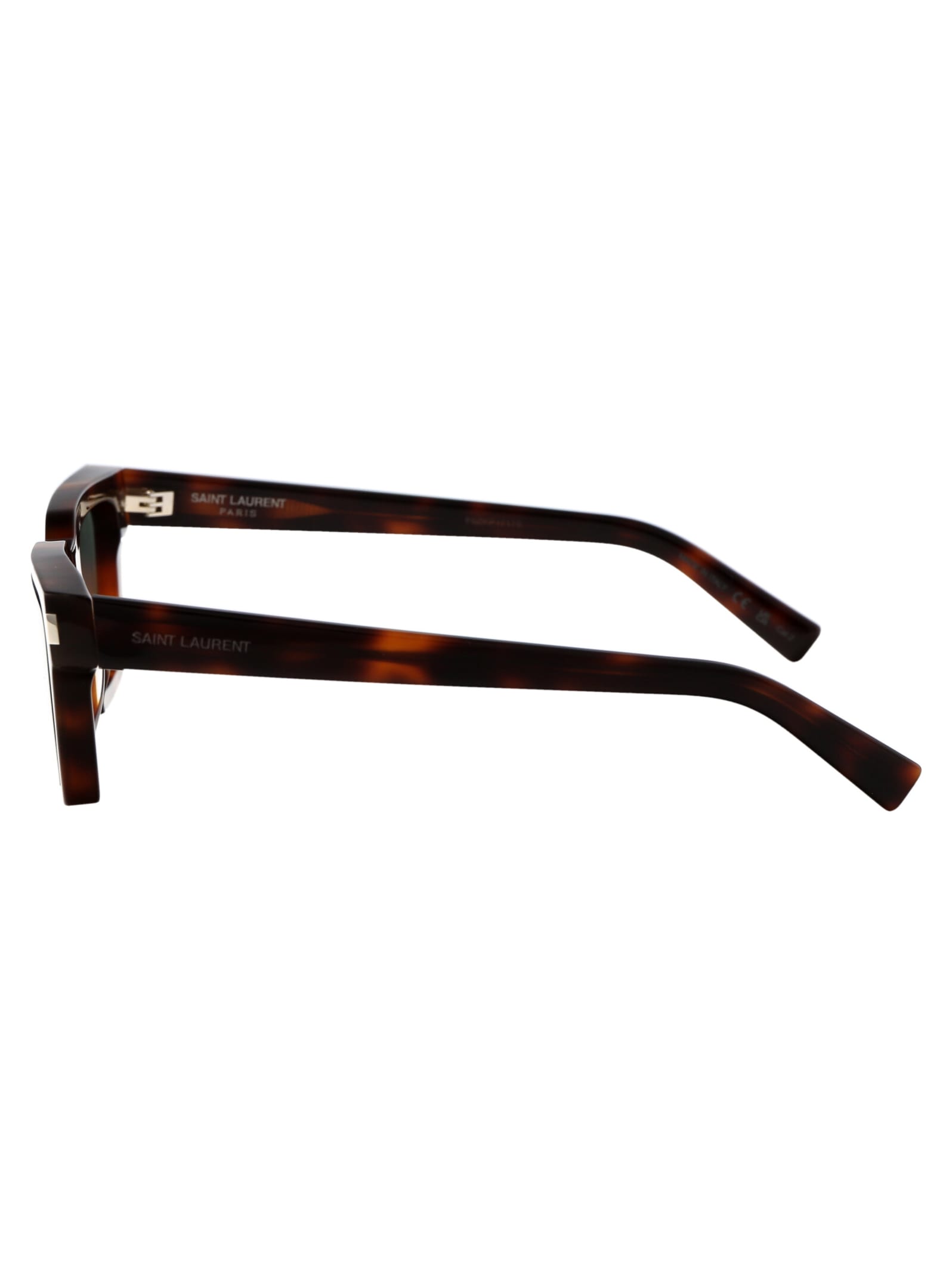 Saint Laurent Havana Havana Green Acetate Sunglasses In Green
