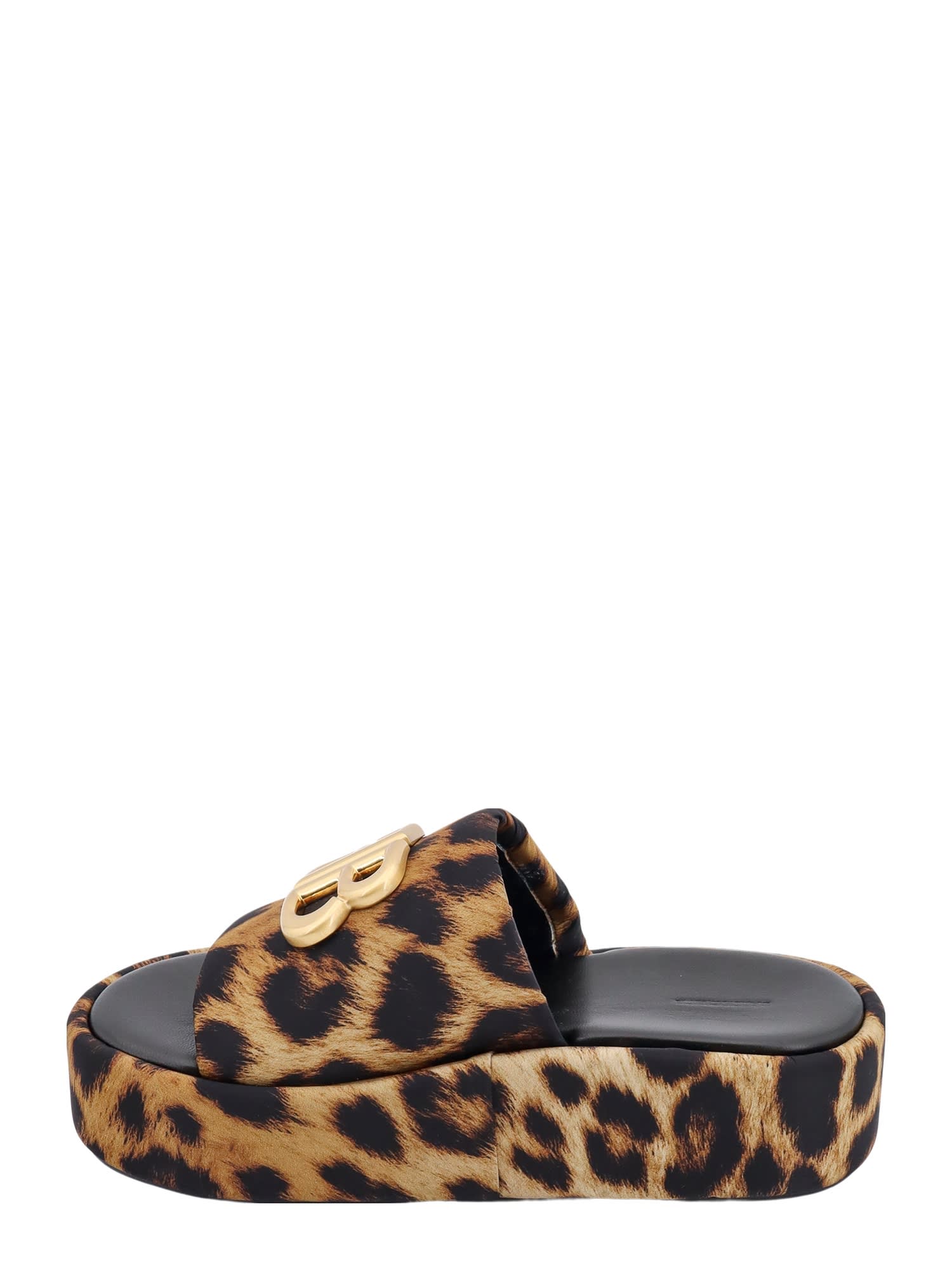 Shop Balenciaga Rise Slide Bb Sandals In Leopard