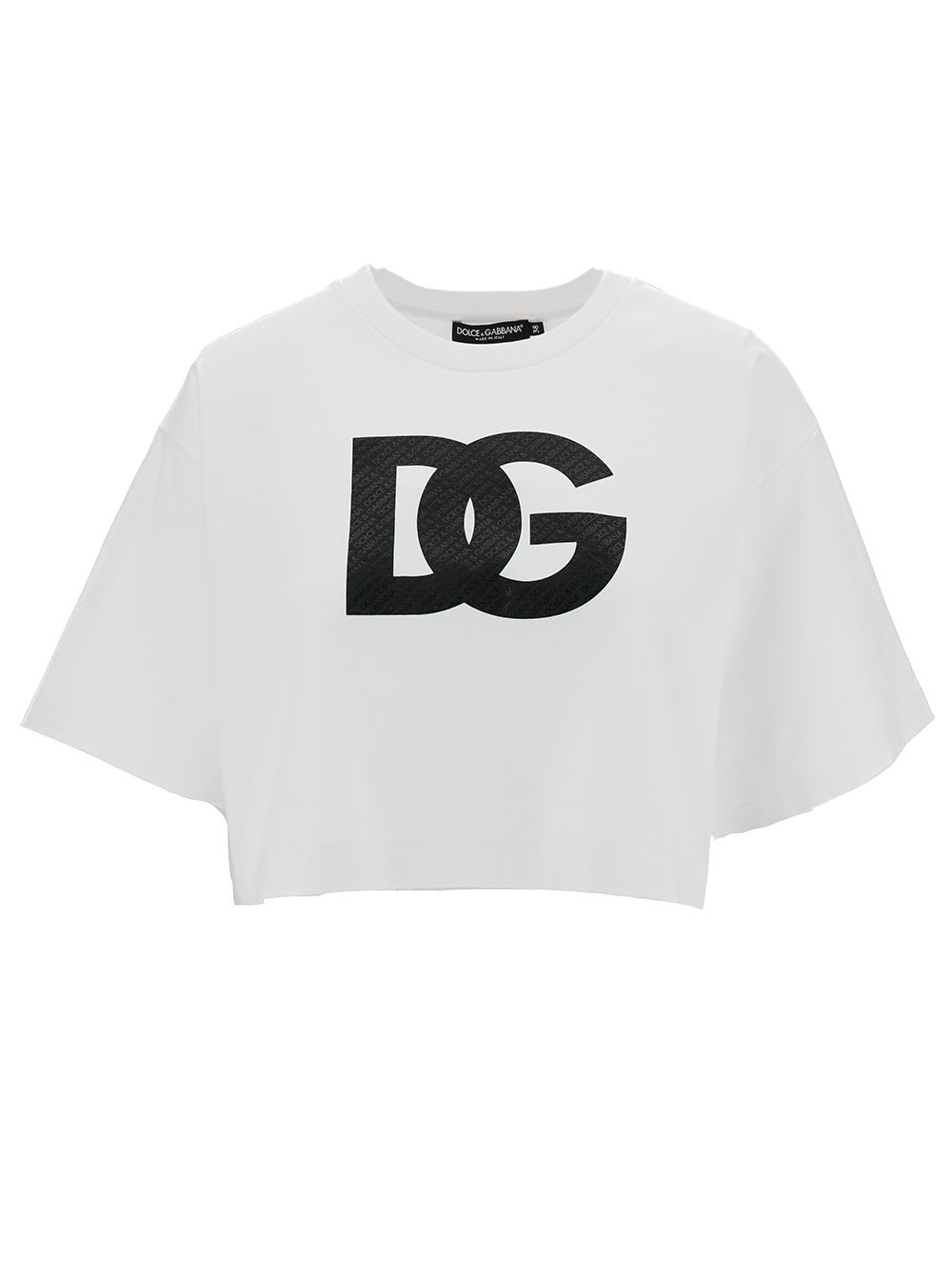 Crewneck T-shirt With Dg Logo Ptint In Cotton