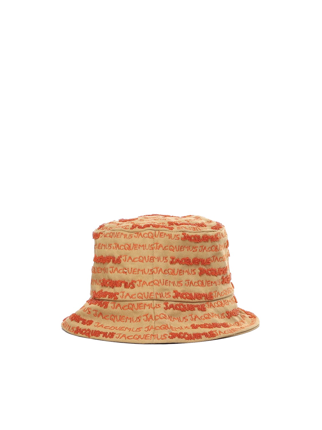 Shop Jacquemus Bucket Hat Bob Bordado In Beige