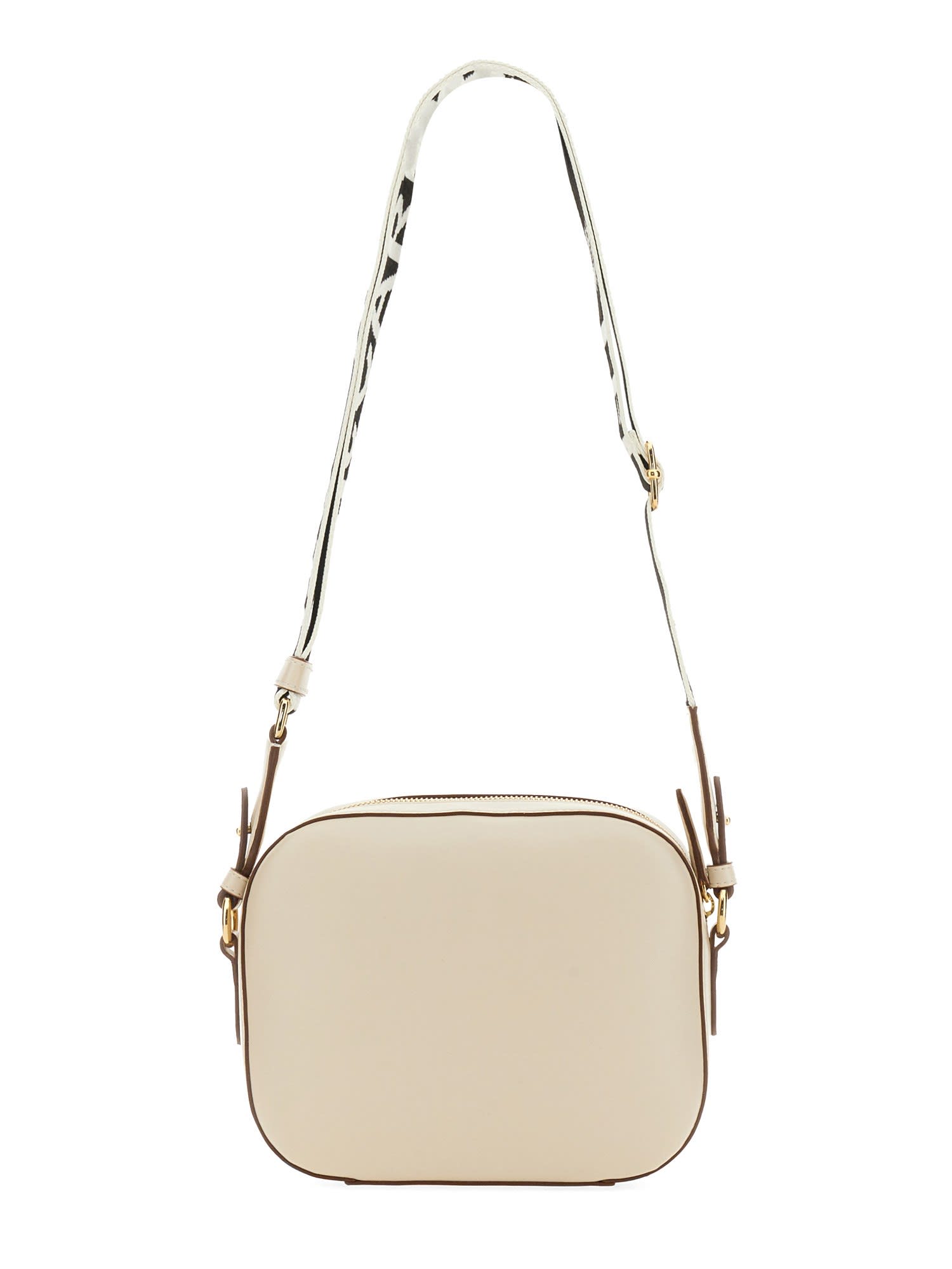 Shop Stella Mccartney Mini Camera Bag With Logo In White