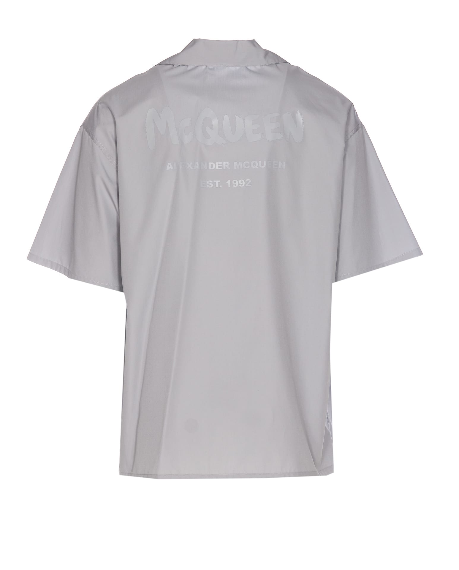 Shop Alexander Mcqueen Graffiti Logo Shirt In Grey