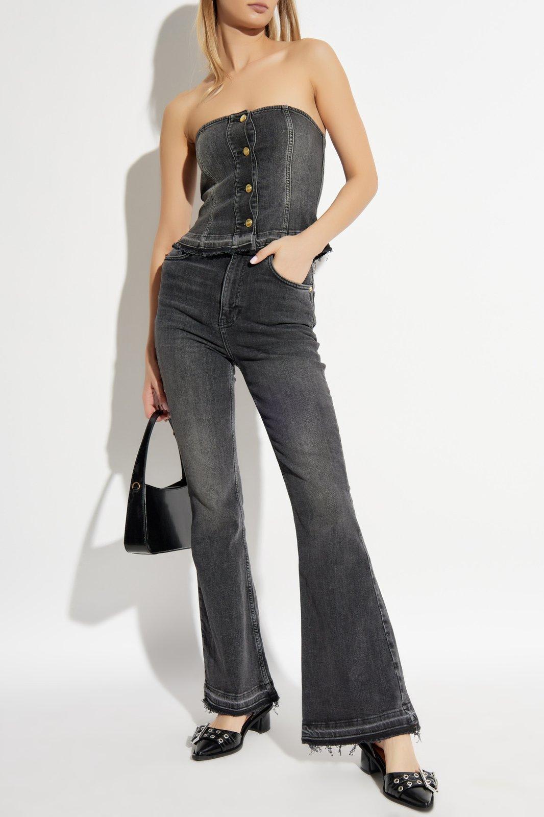 Shop Ganni Flared Jeans In Denim