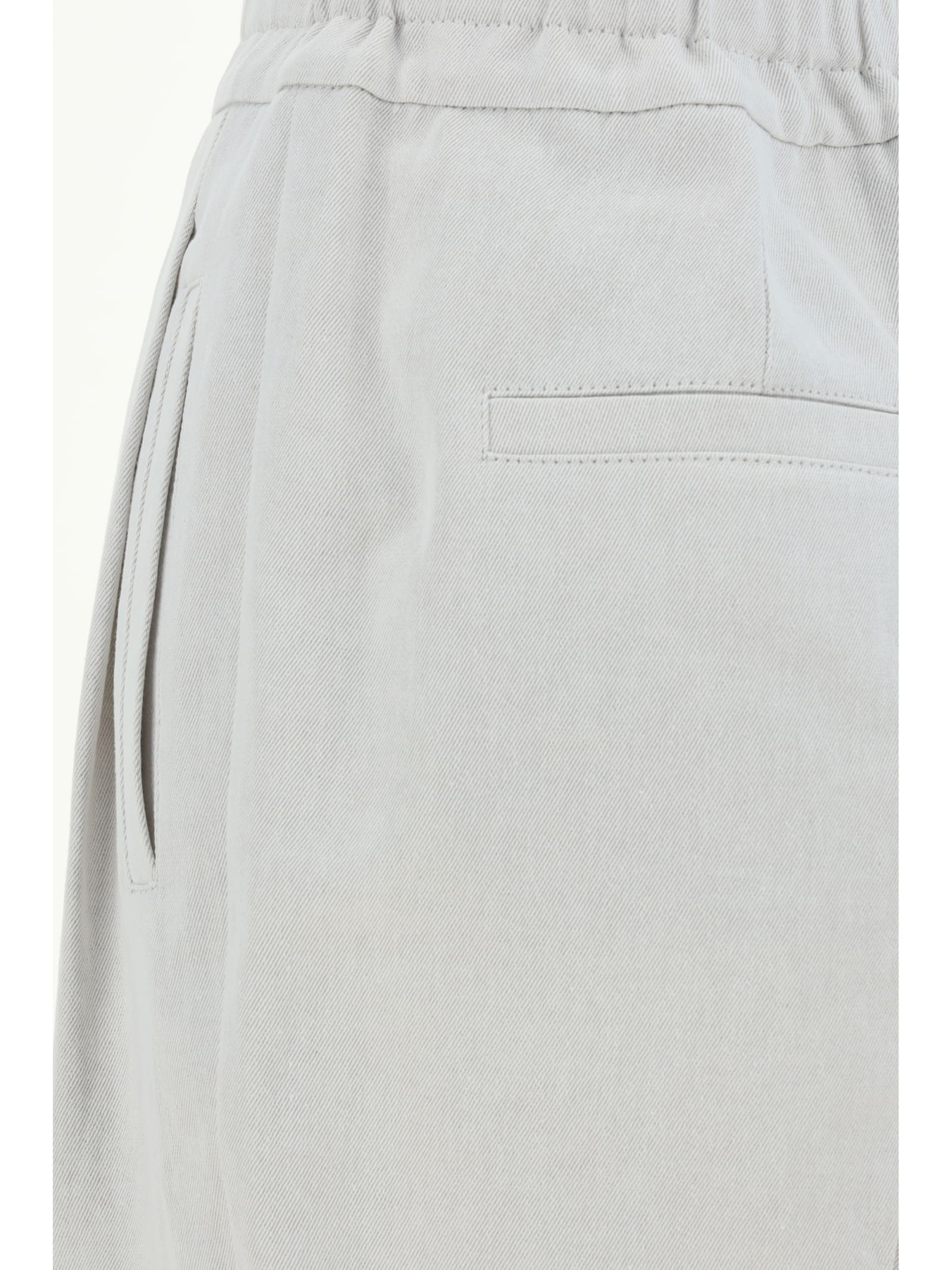 Brunello Cucinelli Drawstring Waist Straight Leg Trousers In Chalk