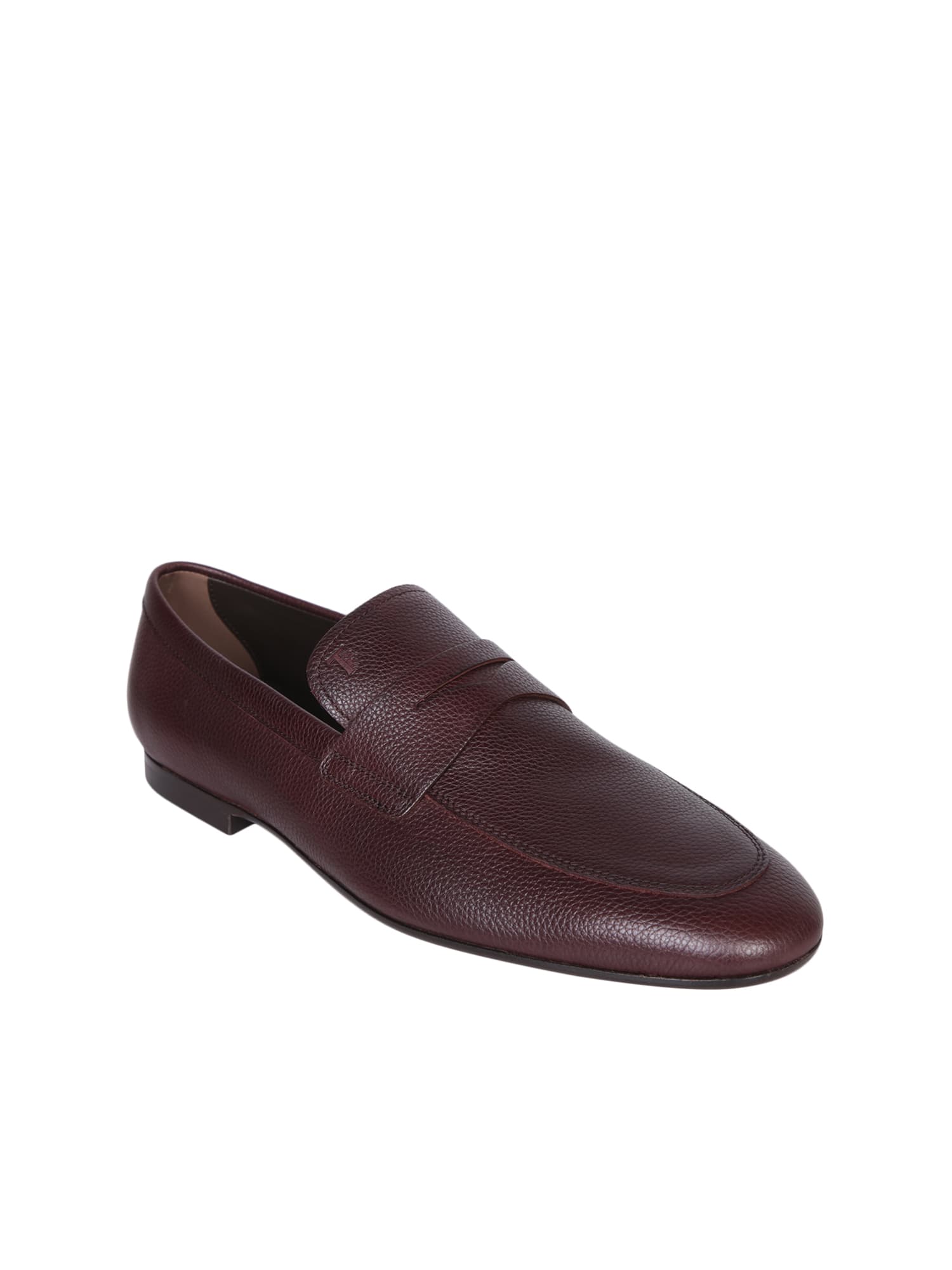 Shop Tod's Hammered-weave Brown Loafers