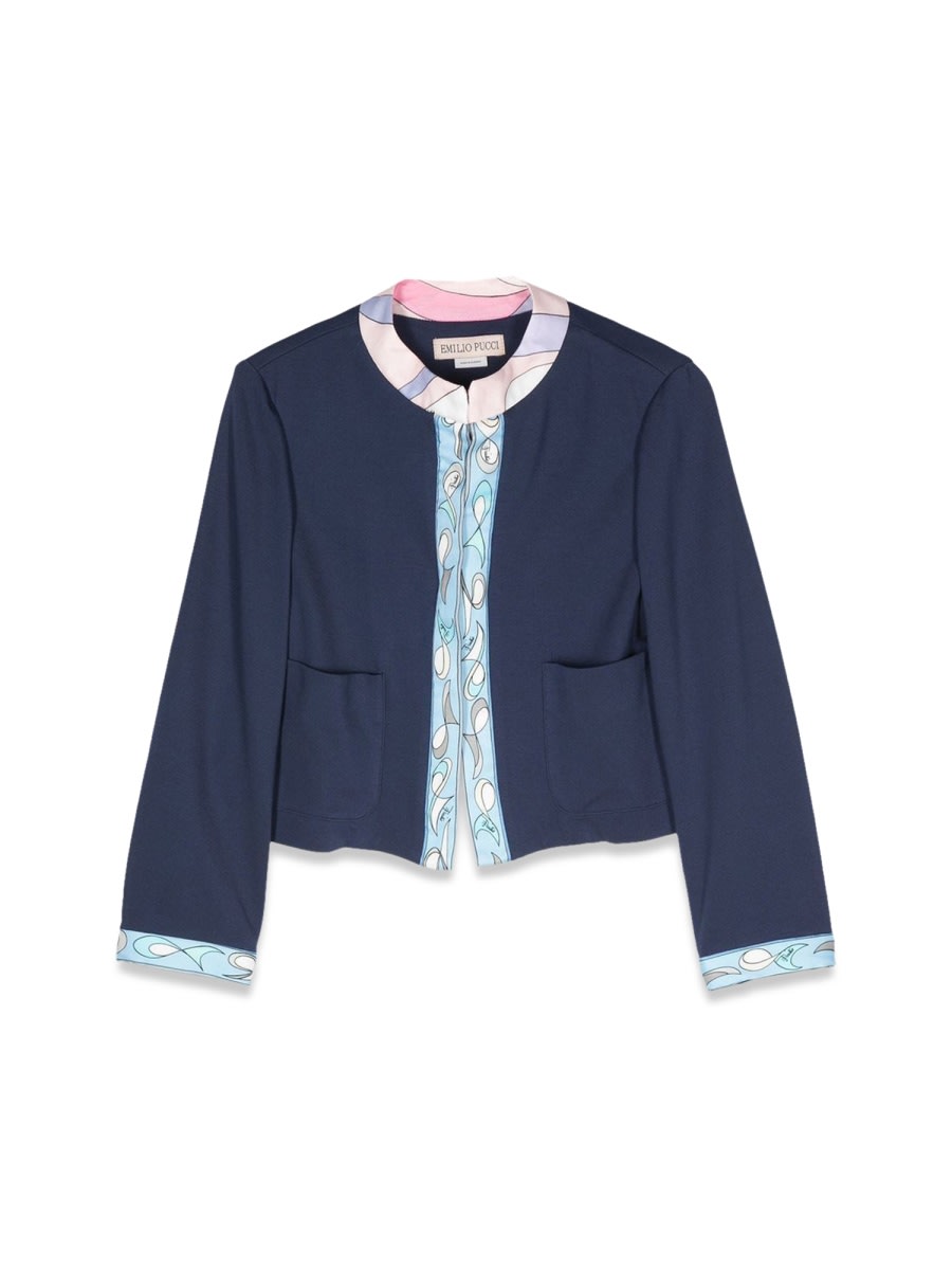 Pucci Kids' Knitted Jacket In Blue