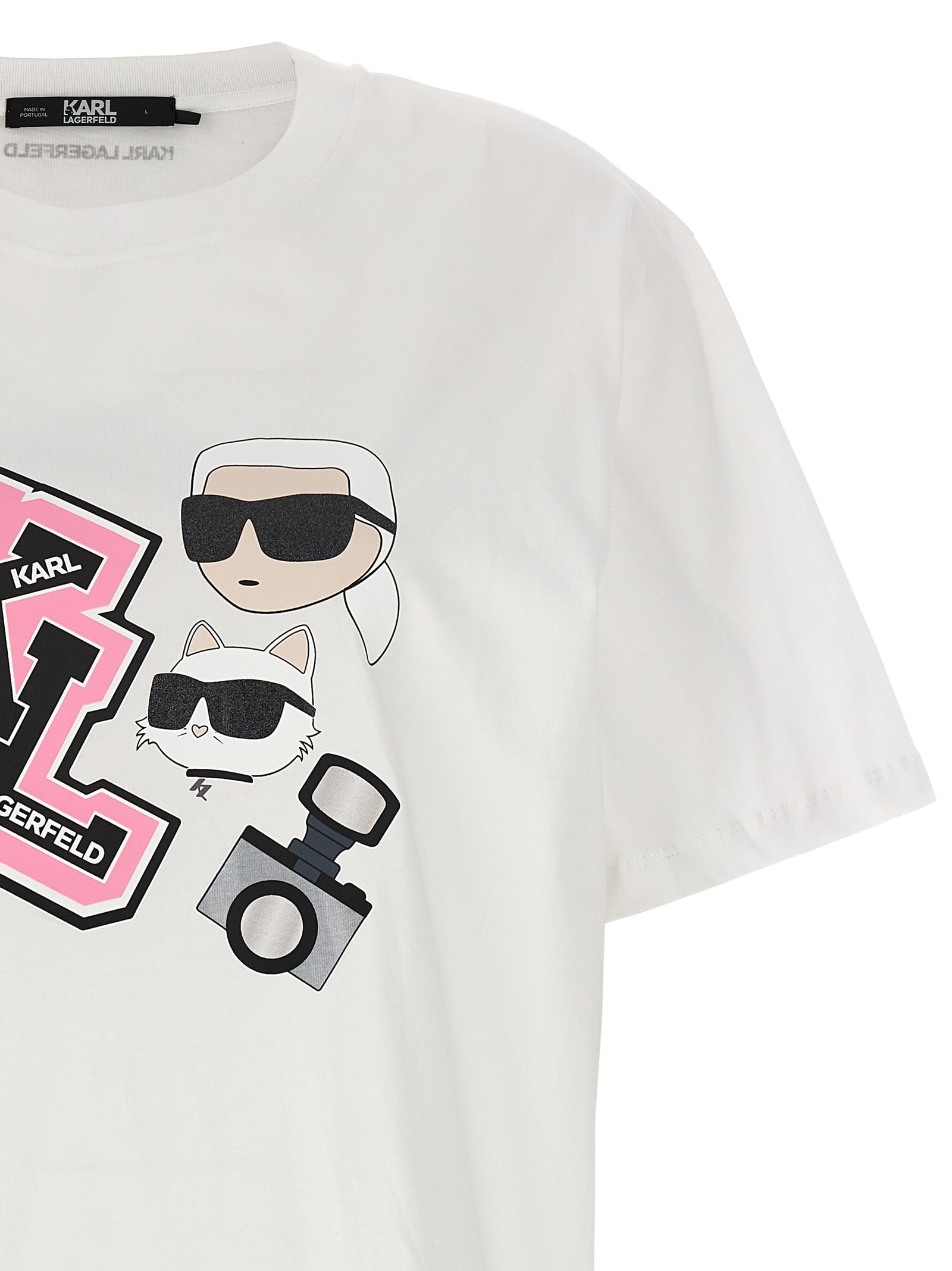 Shop Karl Lagerfeld Oversized Ikonik T-shirt In White