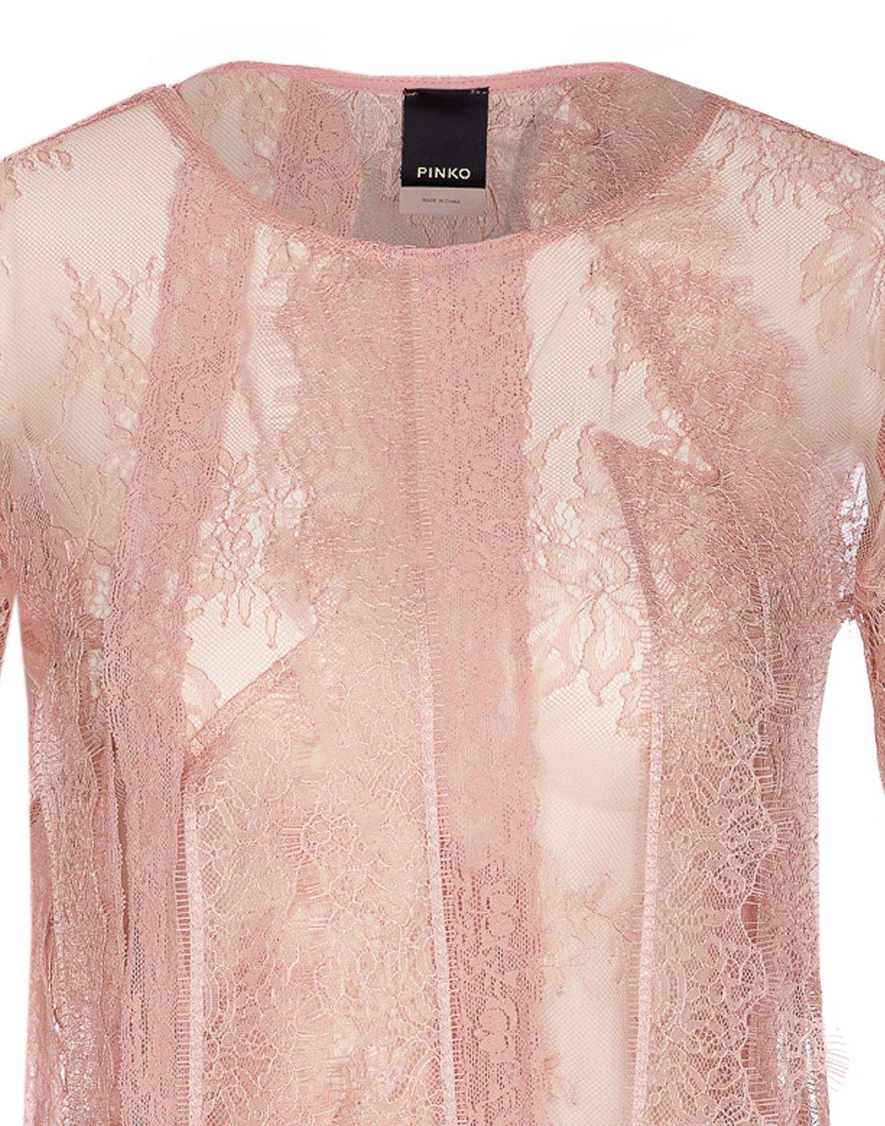 Pinko Slim-fitting Lace Sweater With Fringing