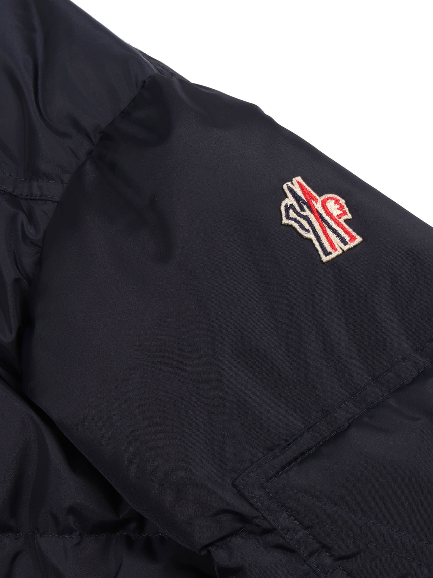 Moncler Dark Blue Kasanka Padded Shell-down Jacket 6-14 In Blue