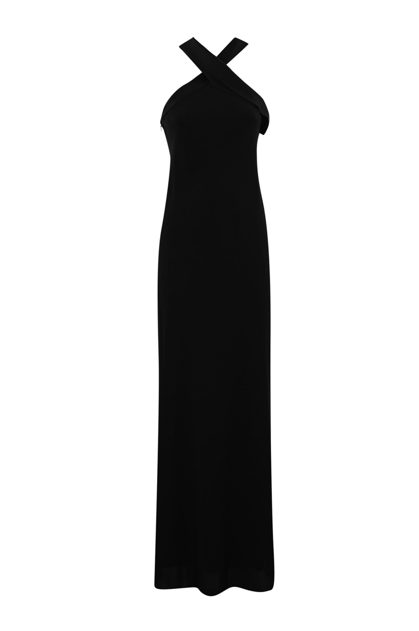 Shop Max Mara Anta Long Dress In Cady In Nero