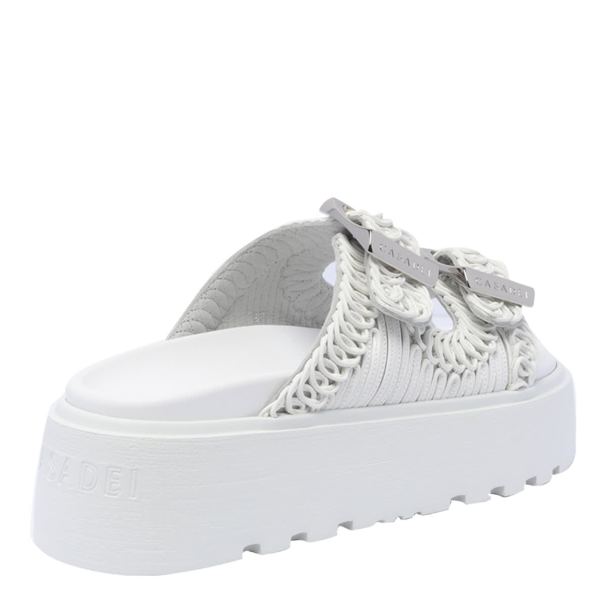 Shop Casadei Birky Platform Sandals In White