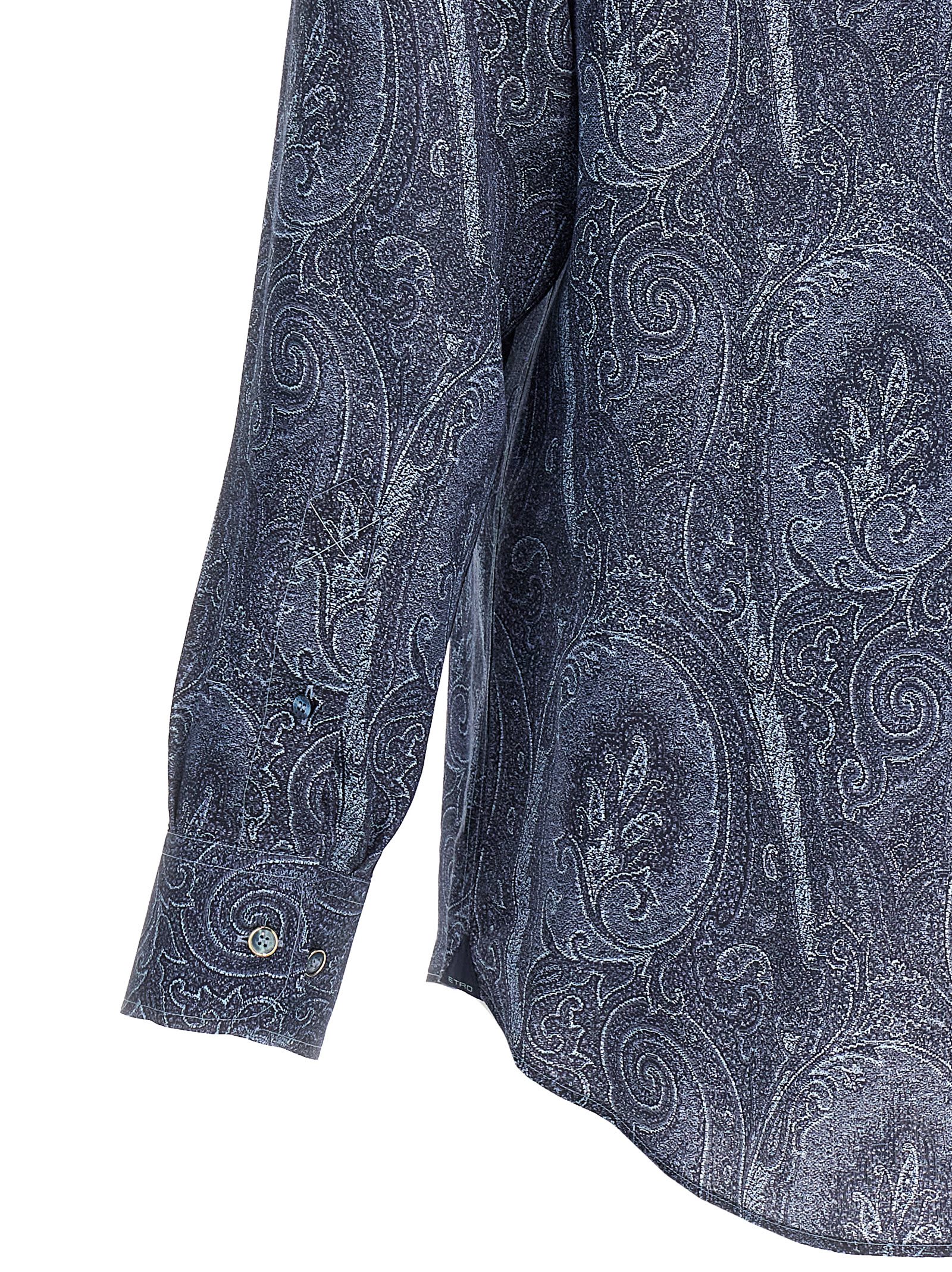 Shop Etro Paisley Shirt In Blue