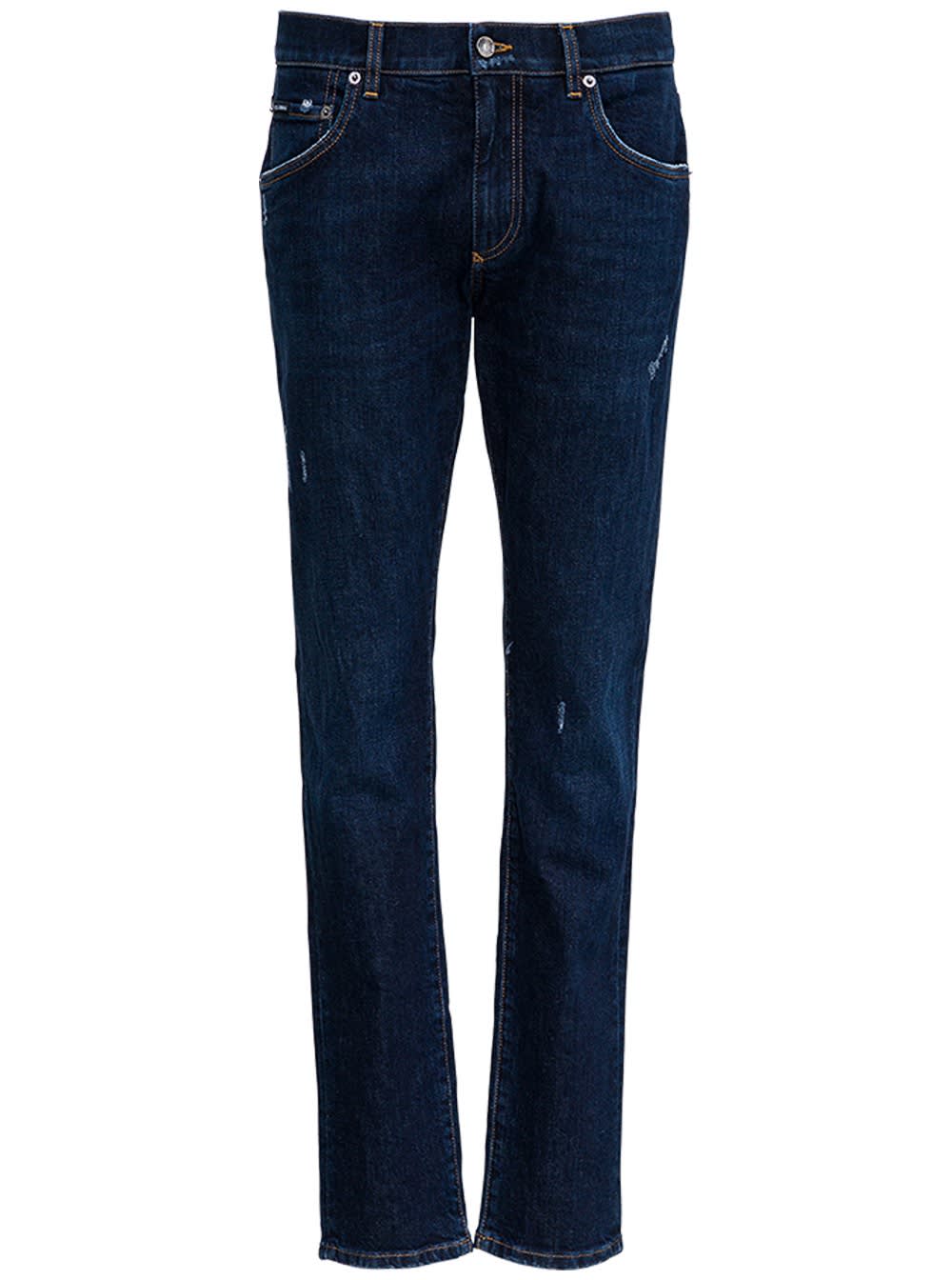 Dolce & Gabbana Blue Denim Jeans With Tears Details