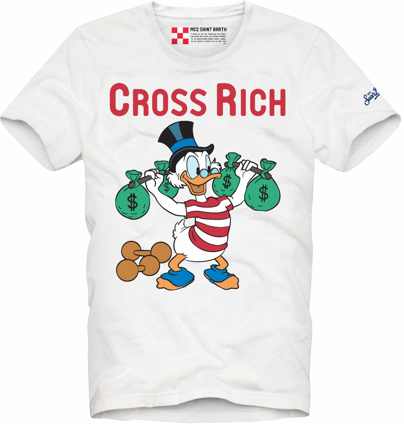 MC2 Saint Barth Cross Rich Printed White T-shirt - Disney Special Edition ©