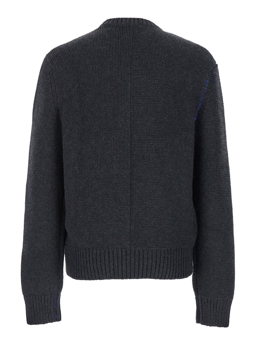 Shop Burberry Grey Sweater With Equestrian Knight Jacquard Motif In Cashmere Man