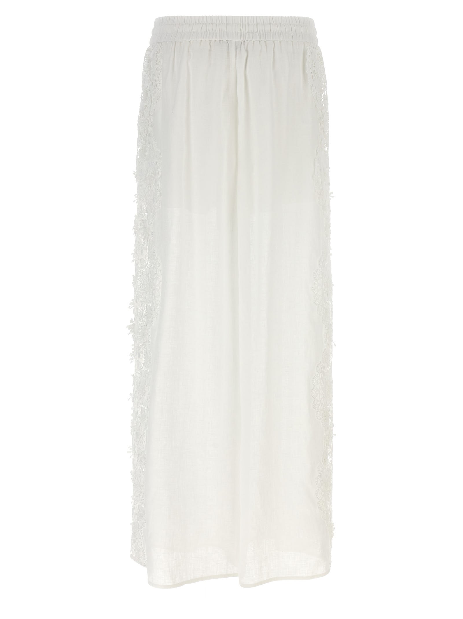 Shop Zimmermann Halliday Lace Flower Pants In White