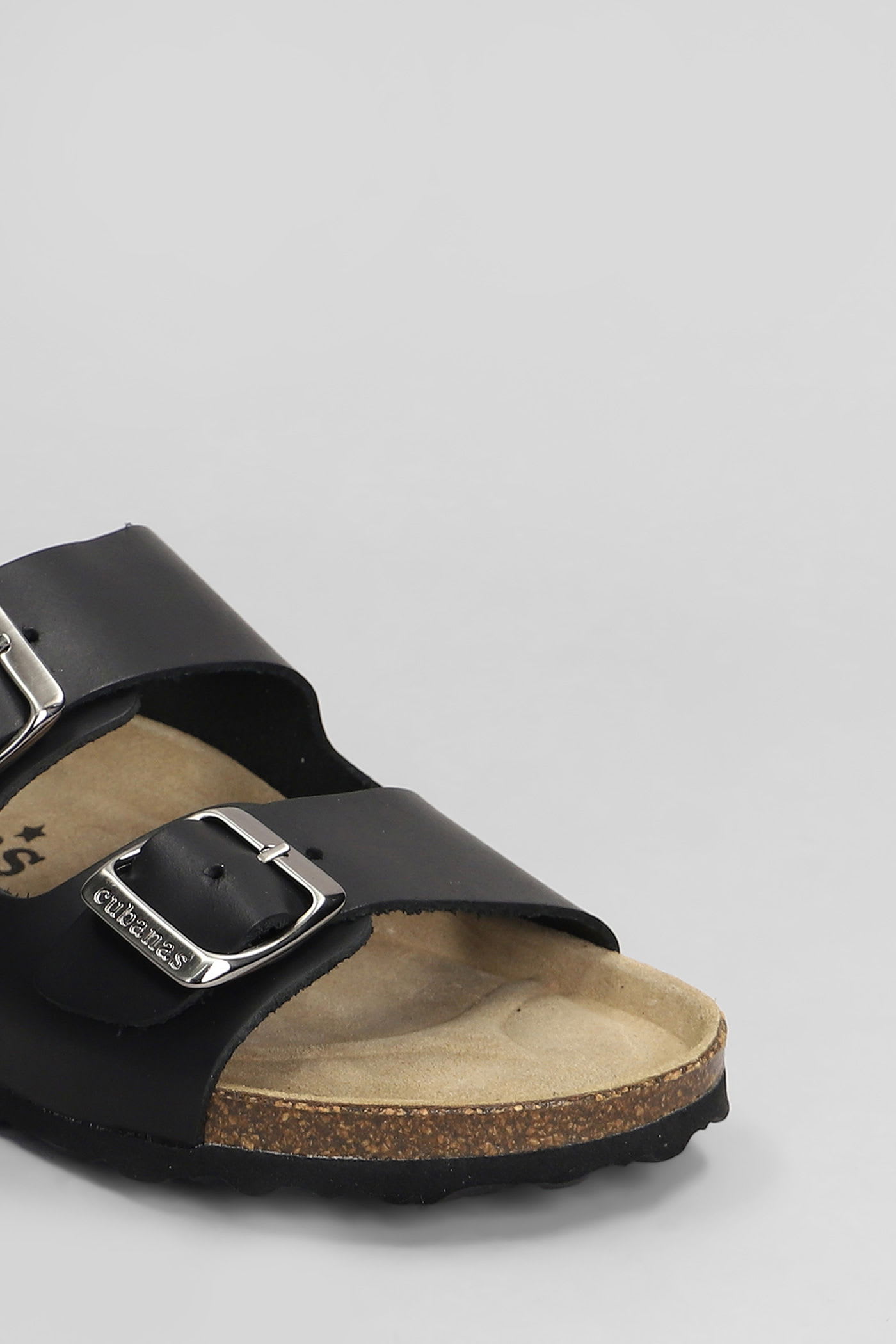 Cubanas Amalia Flats In Black Leather