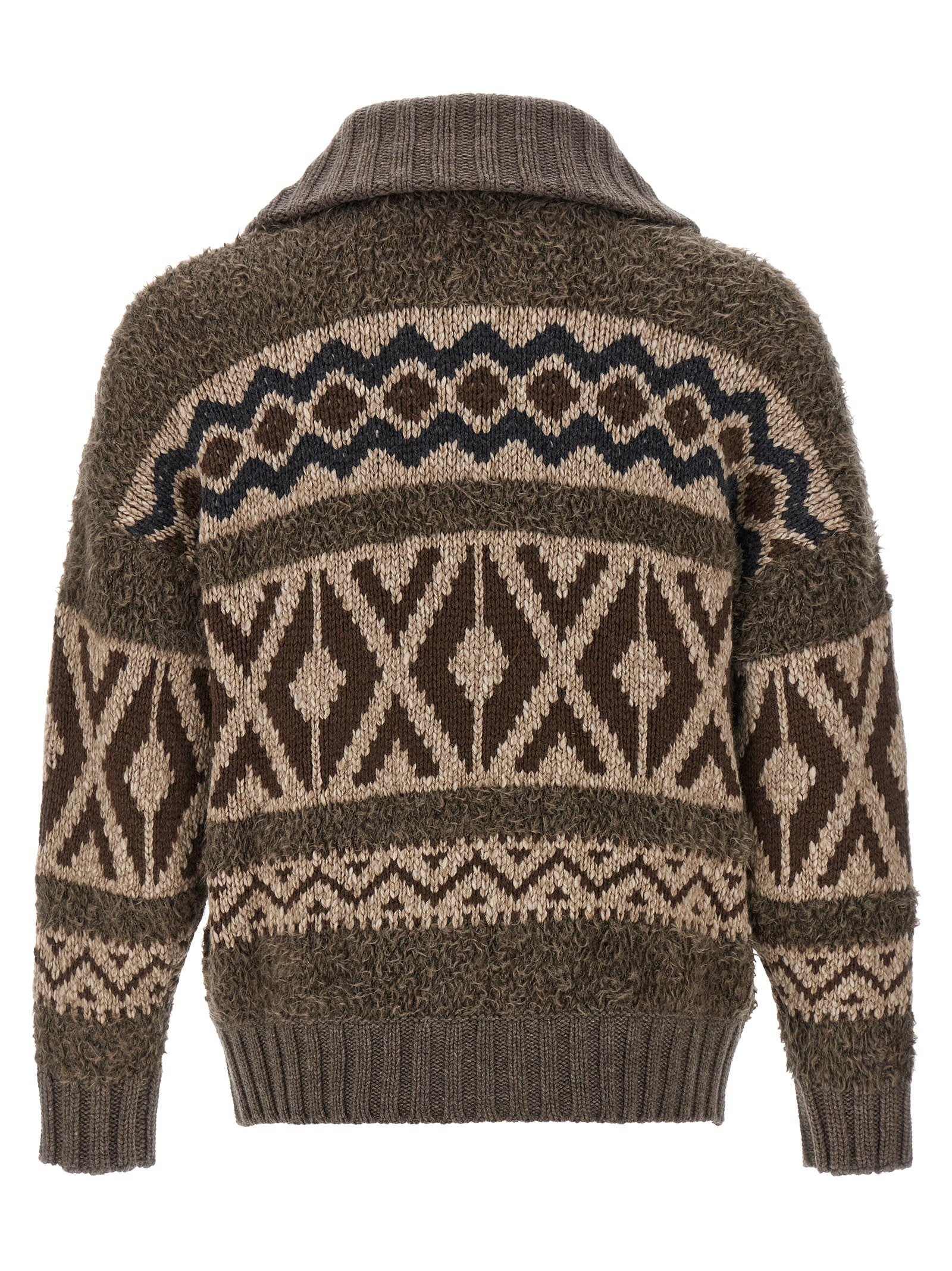 Shop Brunello Cucinelli Jacquard Cardigan In Multicolor