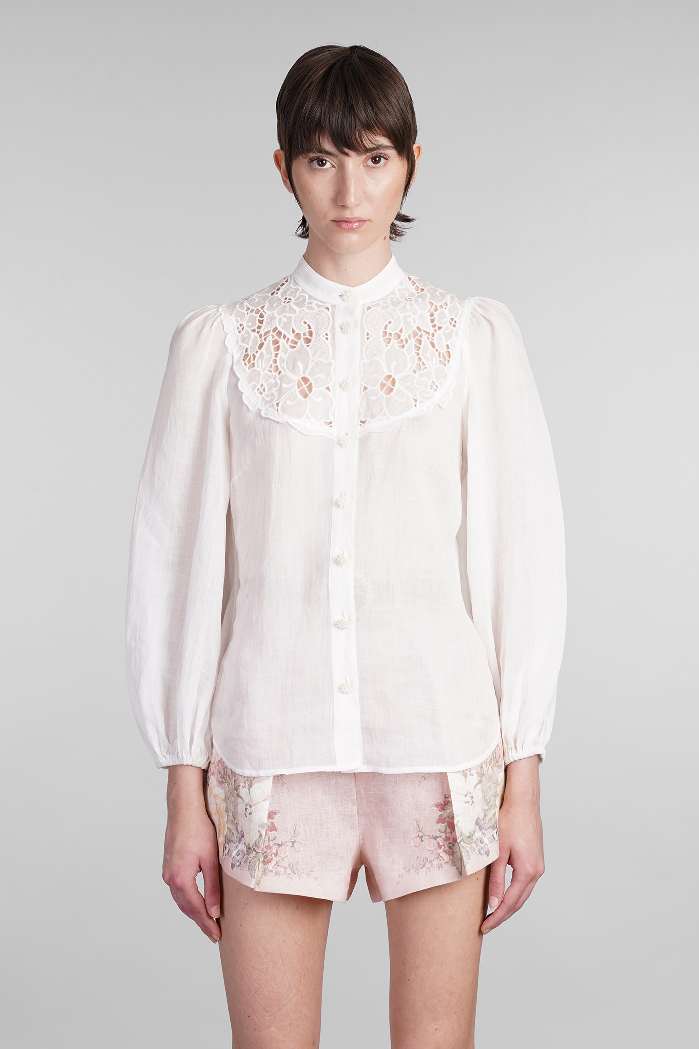 Shop Zimmermann Shirt In White Ramie