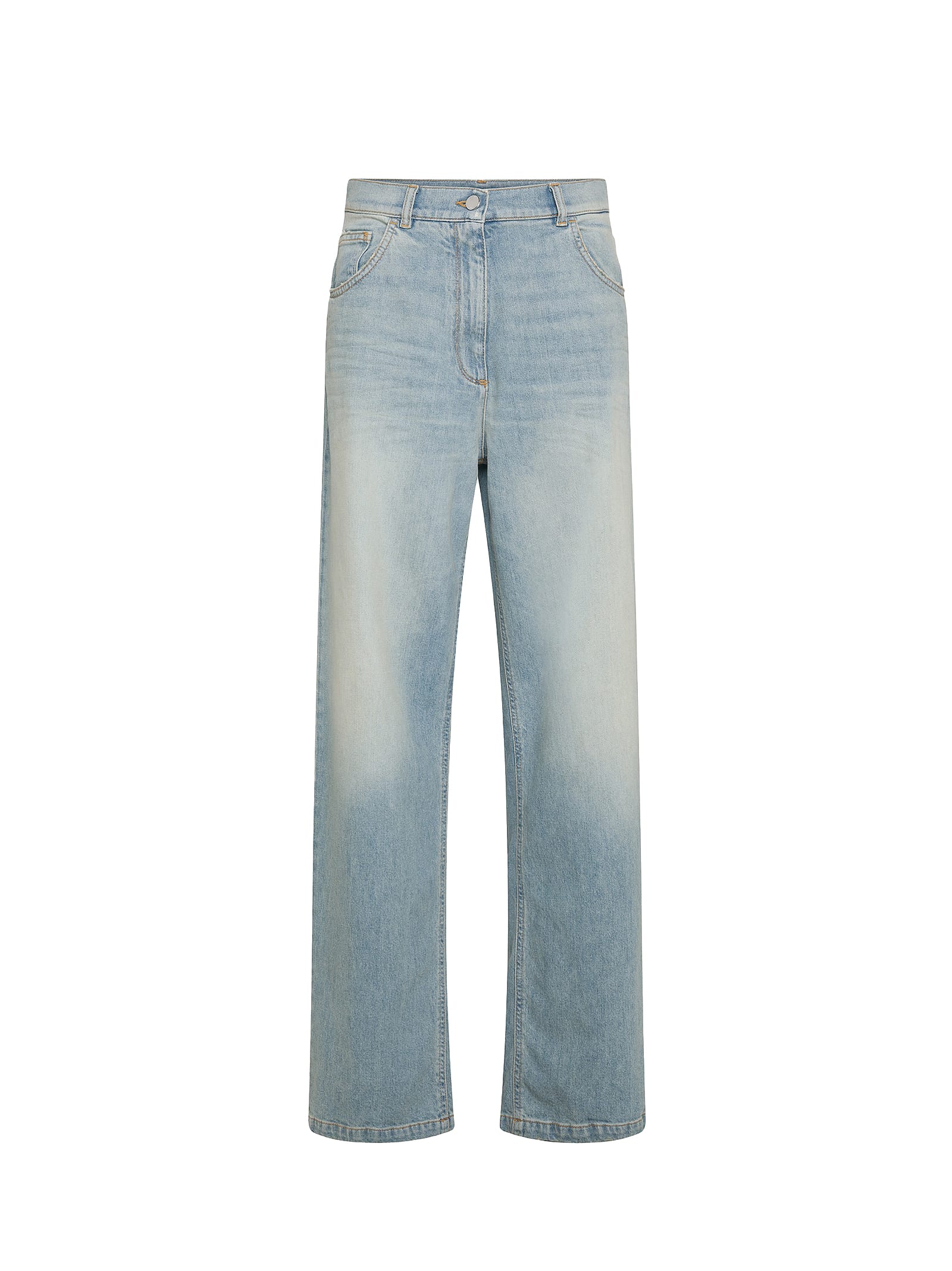 High-waisted Jeans In Light Denim
