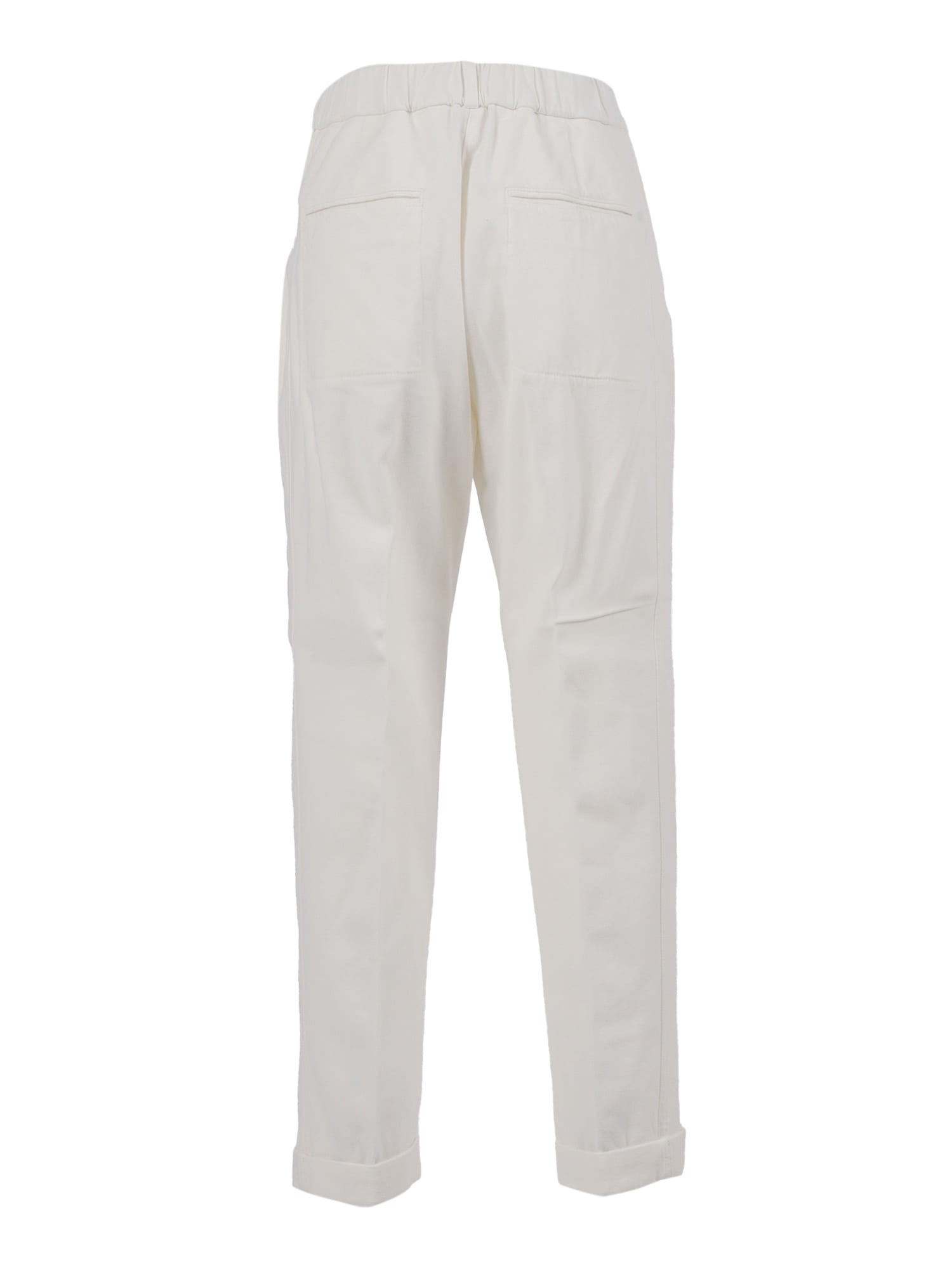 Peserico Cropped Trousers With Tapered Leg In White