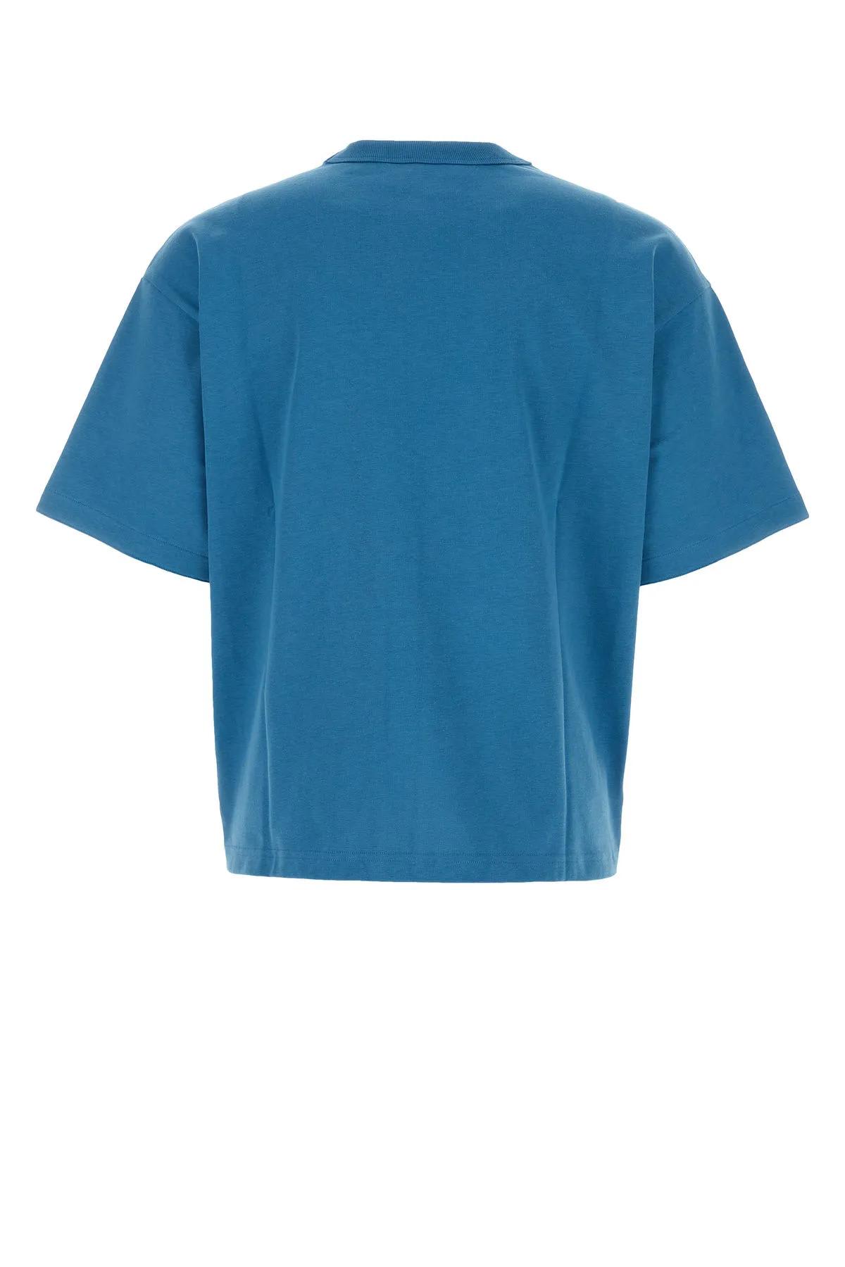 Shop Bottega Veneta Air Force Blue Cotton Oversize T-shirt In Pacific