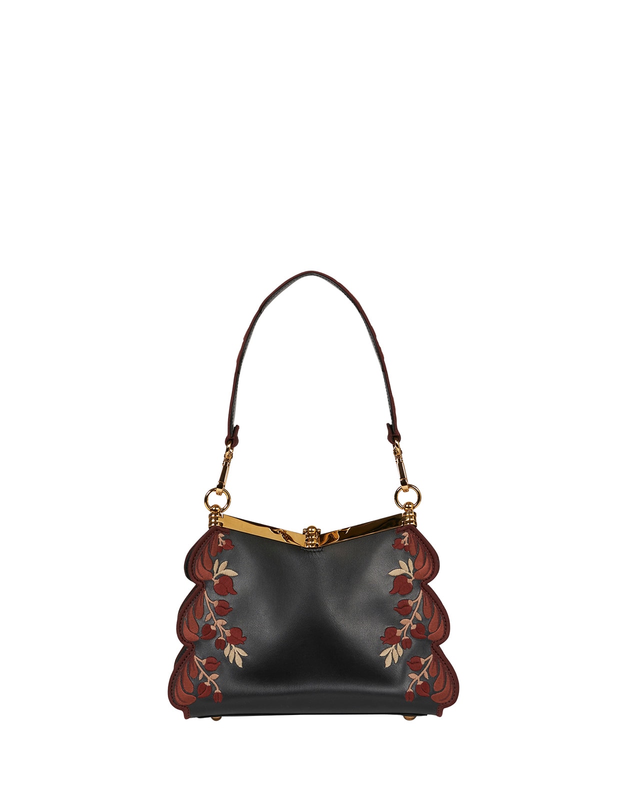 Shop Etro Black Small Vela Bag With Embroidery