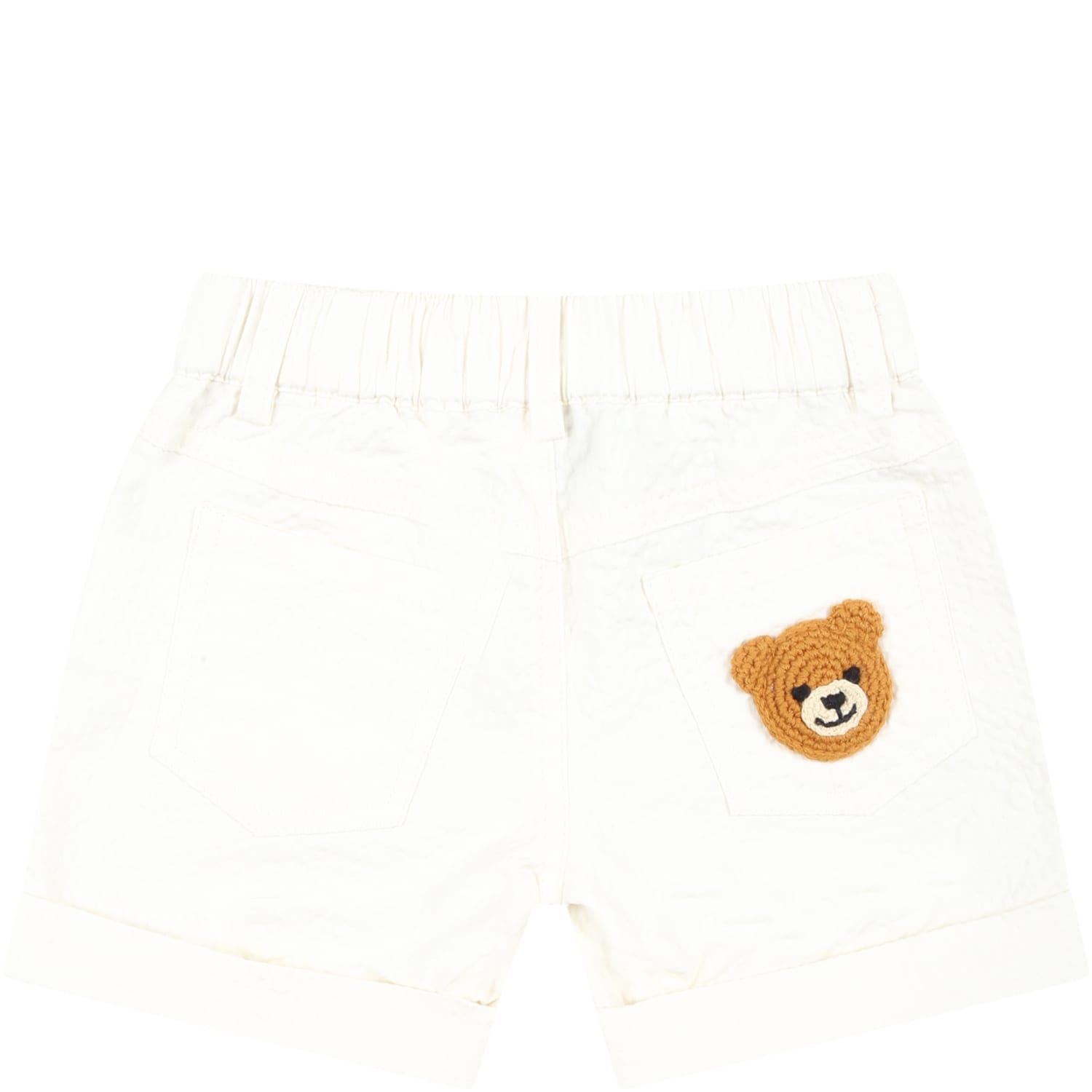 Shop Moschino White Shorts For Baby Boy With Logo Patch