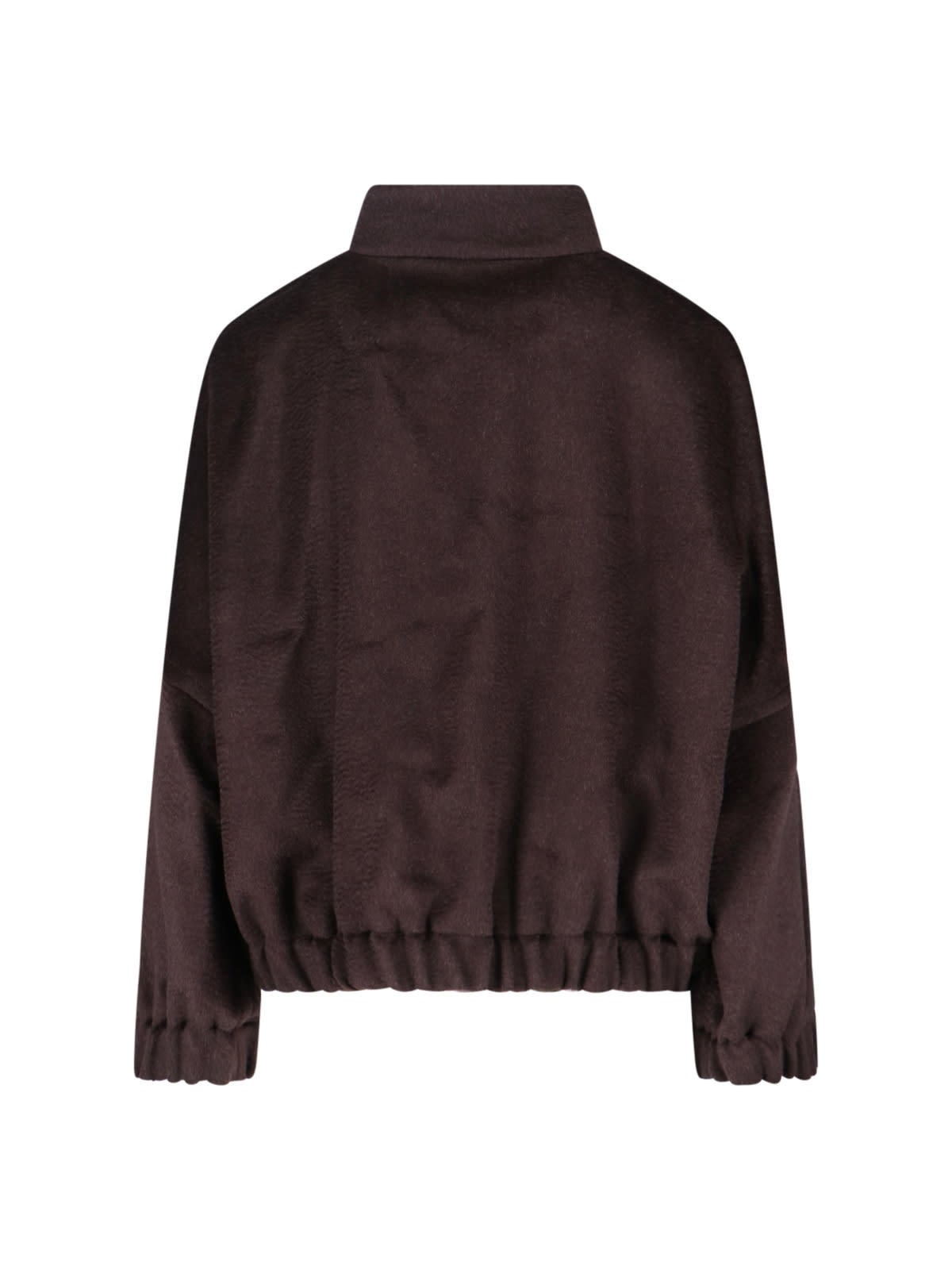 Giorgio Armani Relaxed Fit Cropped Jacket With Decorative Buttons In Brown