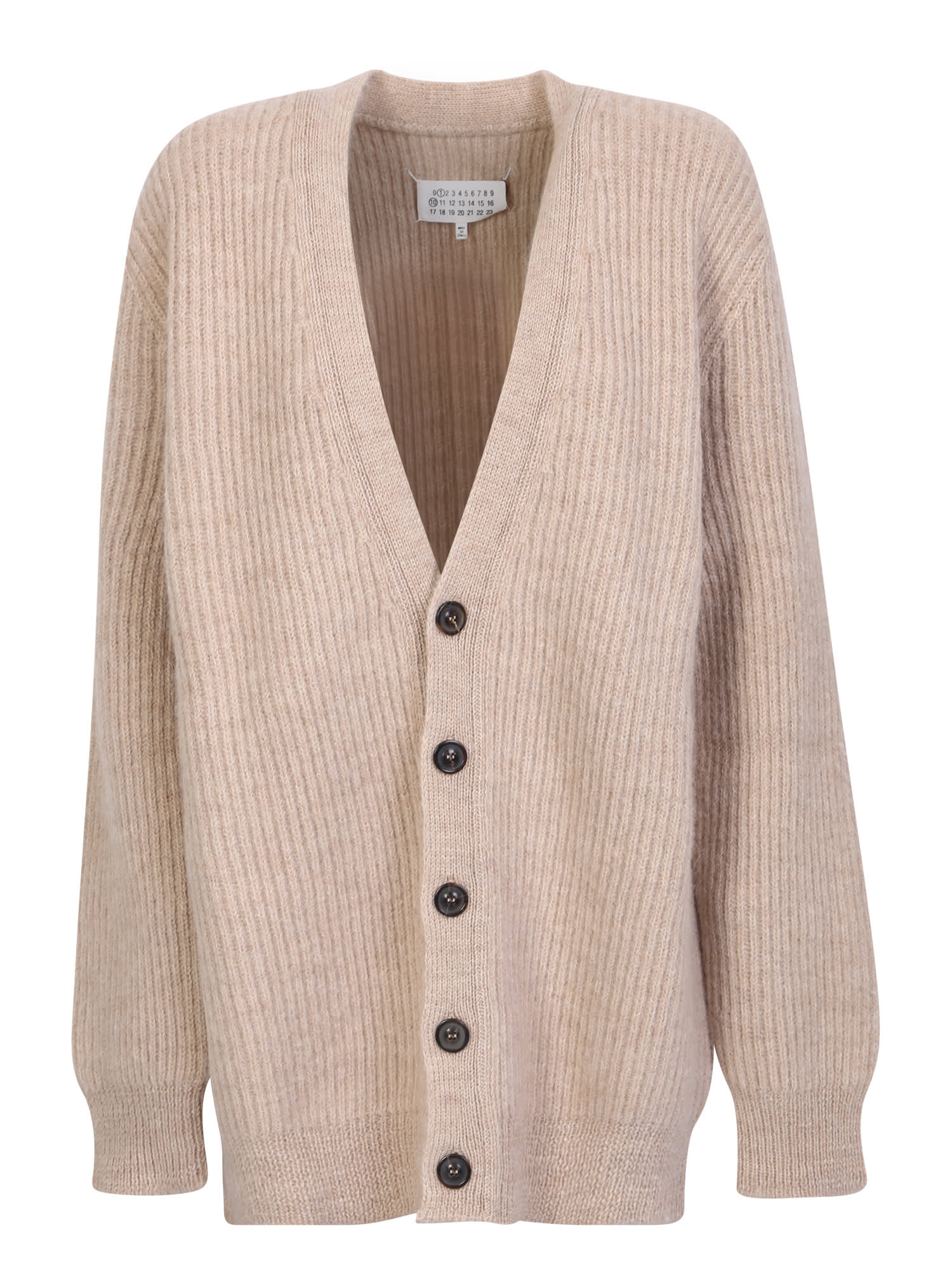 Maison Margiela Oversize Beige Cardigan In Neutral