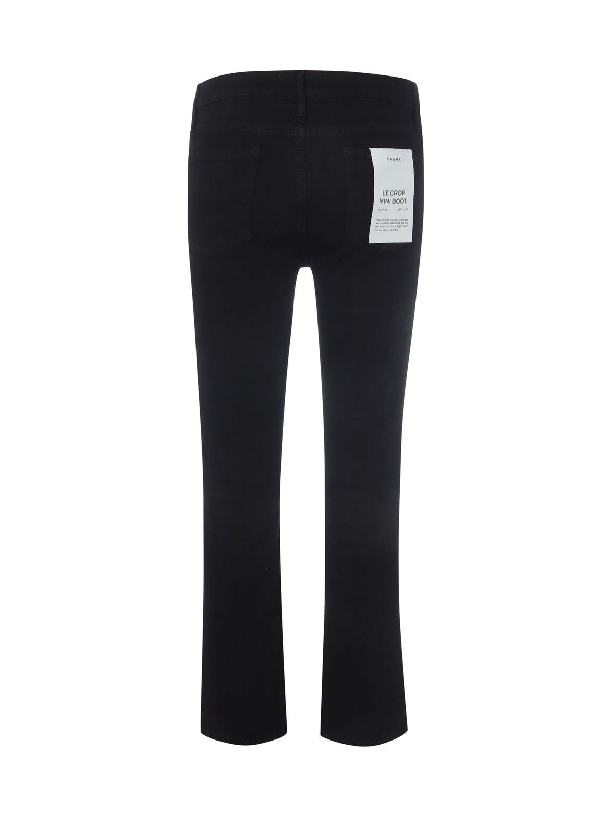 Shop Frame Slim-fit Flared Cropped Jeans In Black