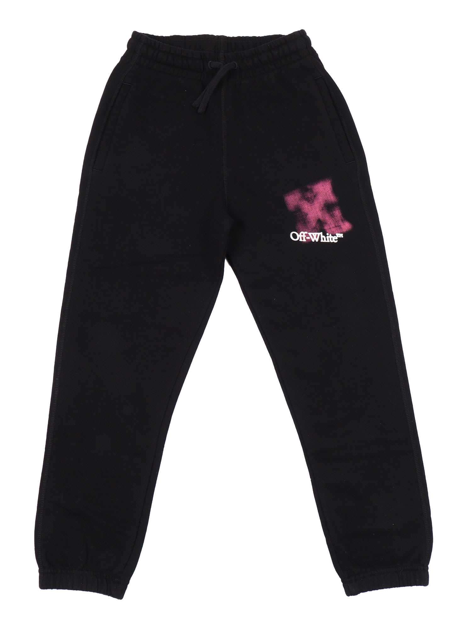Off-white Arrow Spray Sweatpant Black - Fuchsia In Black