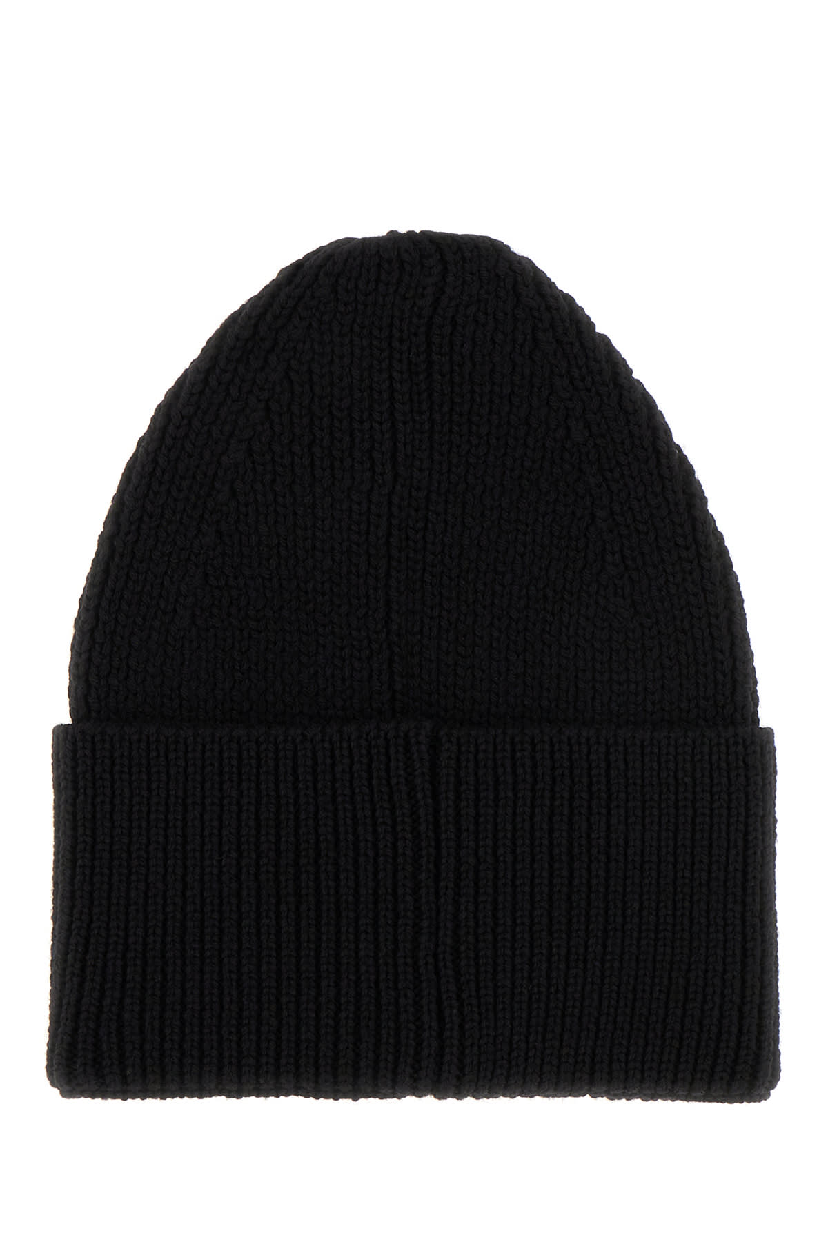 Shop Palm Angels Black Wool Beanie Hat In Black Light Orange